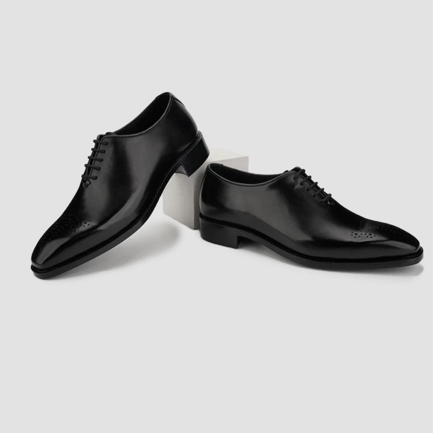 Black Cap Toe Oxford Dress Shoes - photo 3