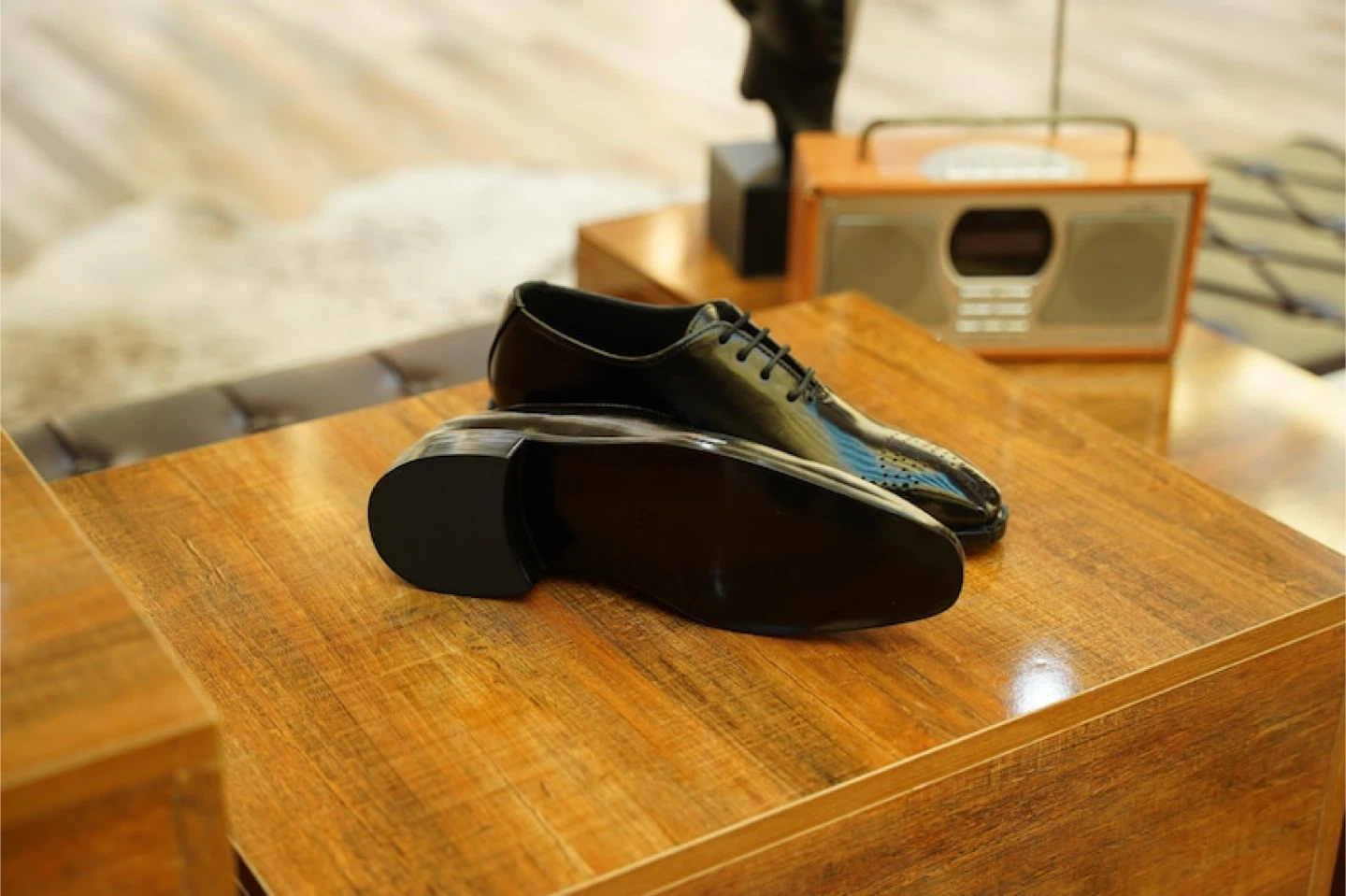 Black Cap Toe Oxford Dress Shoes - photo 2
