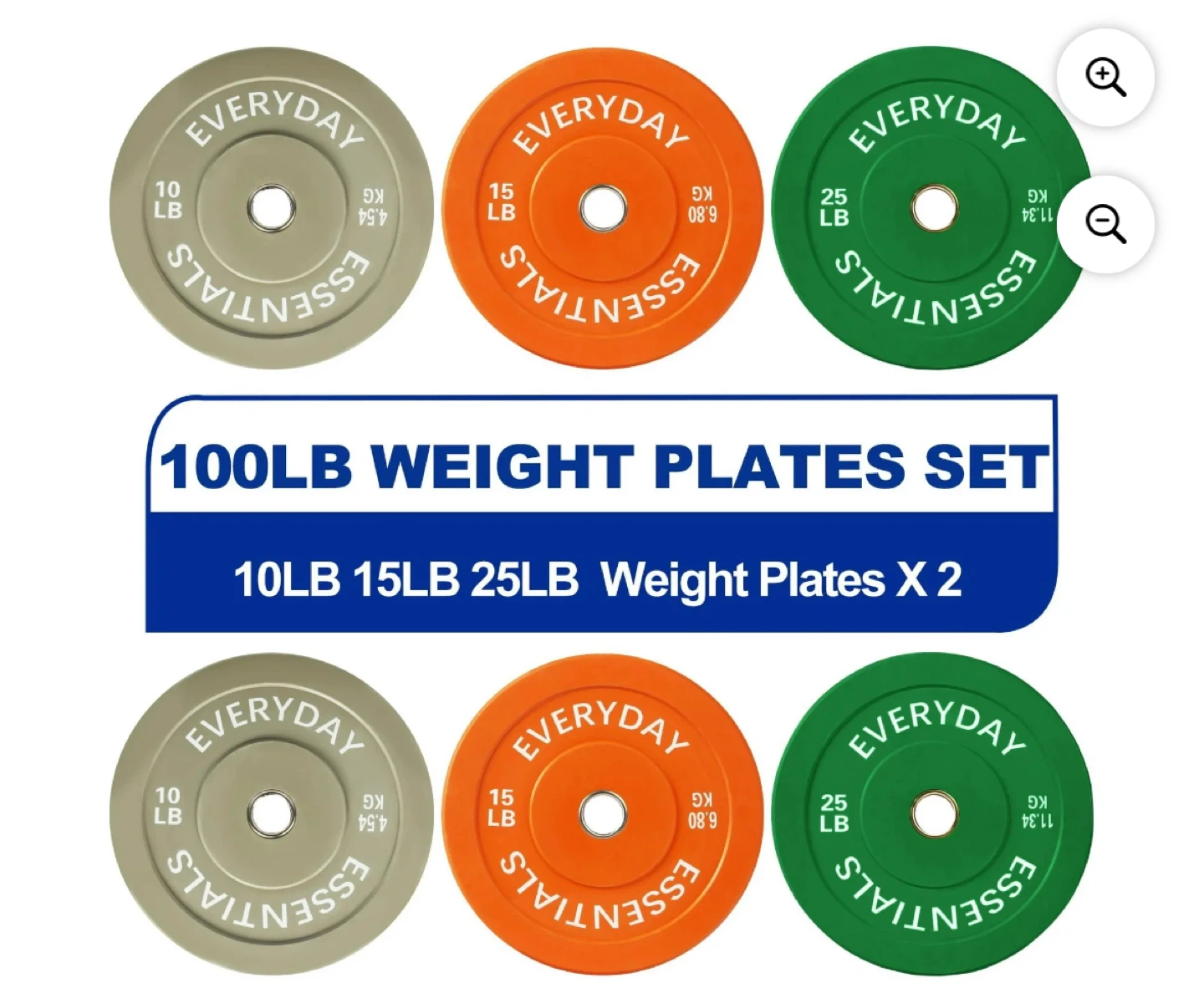 Everyday Essentials 100LB Weight Plates Set