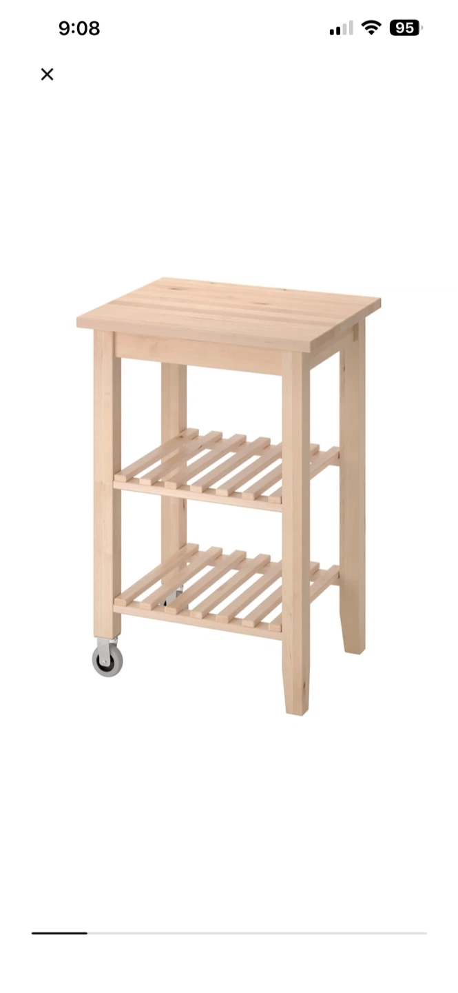 IKEA Wood Kitchen Cart with Wheels