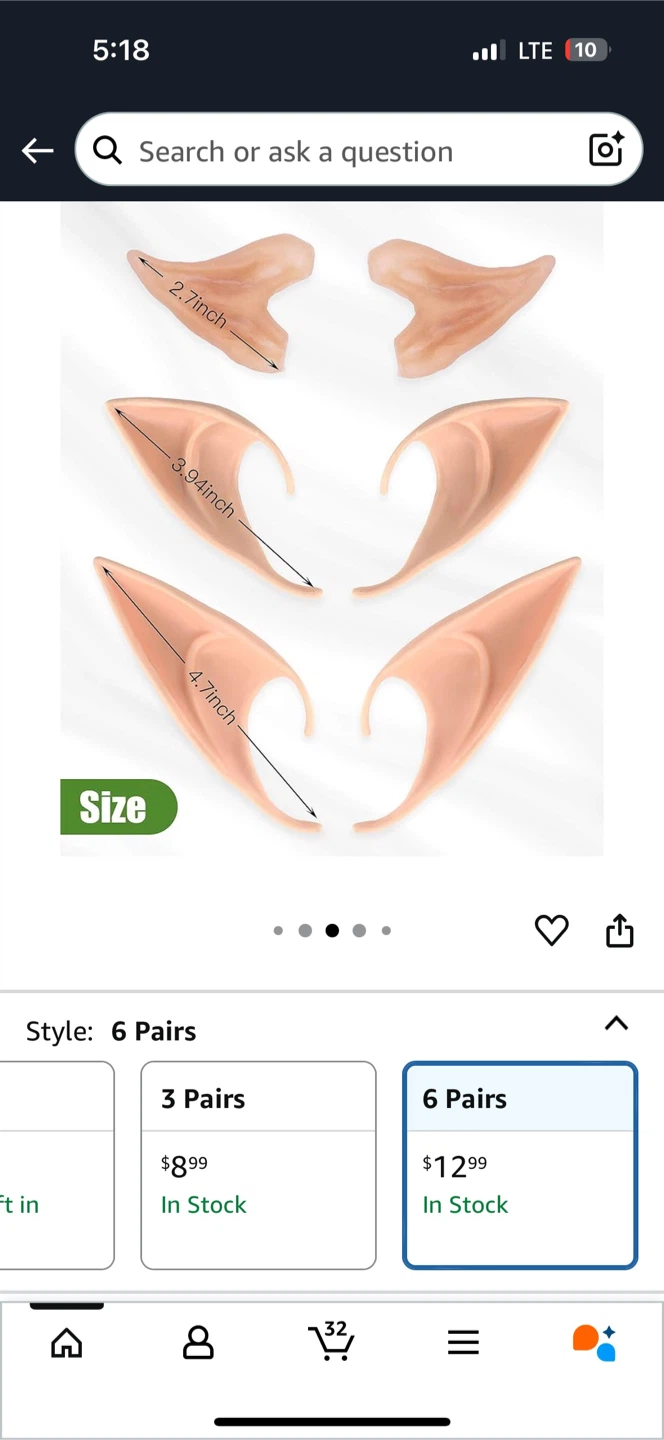 Taverny Elf Ears - 6 Pairs - photo 3