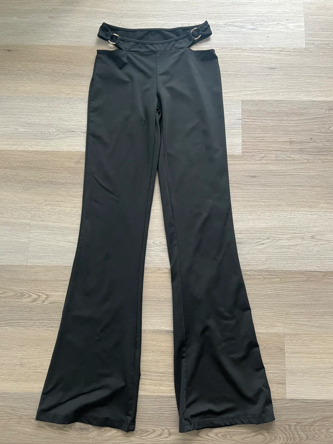 Edikted Black Cut-Out Flare Pants