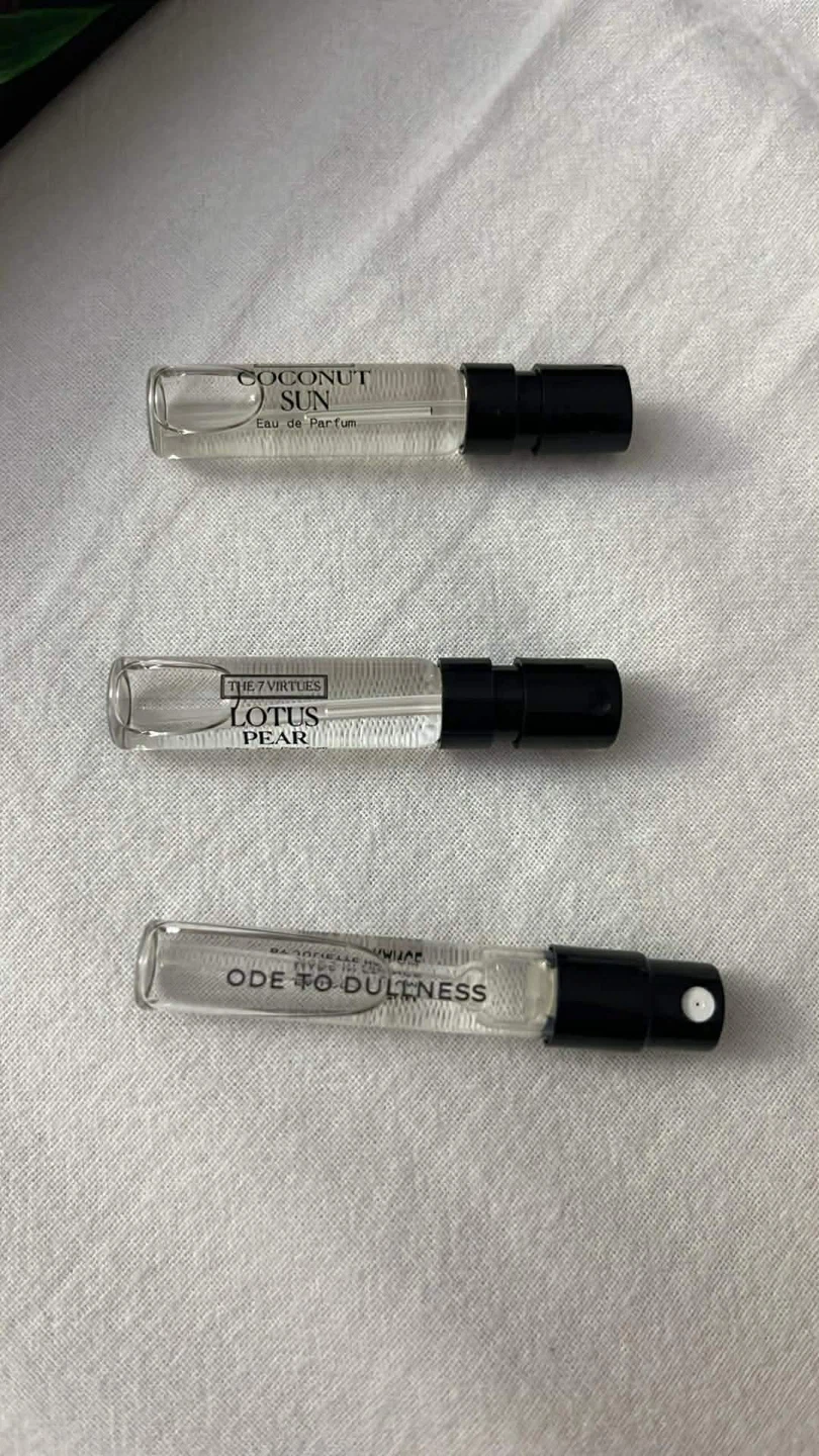 7 Virtues and JHAG sample fragrances