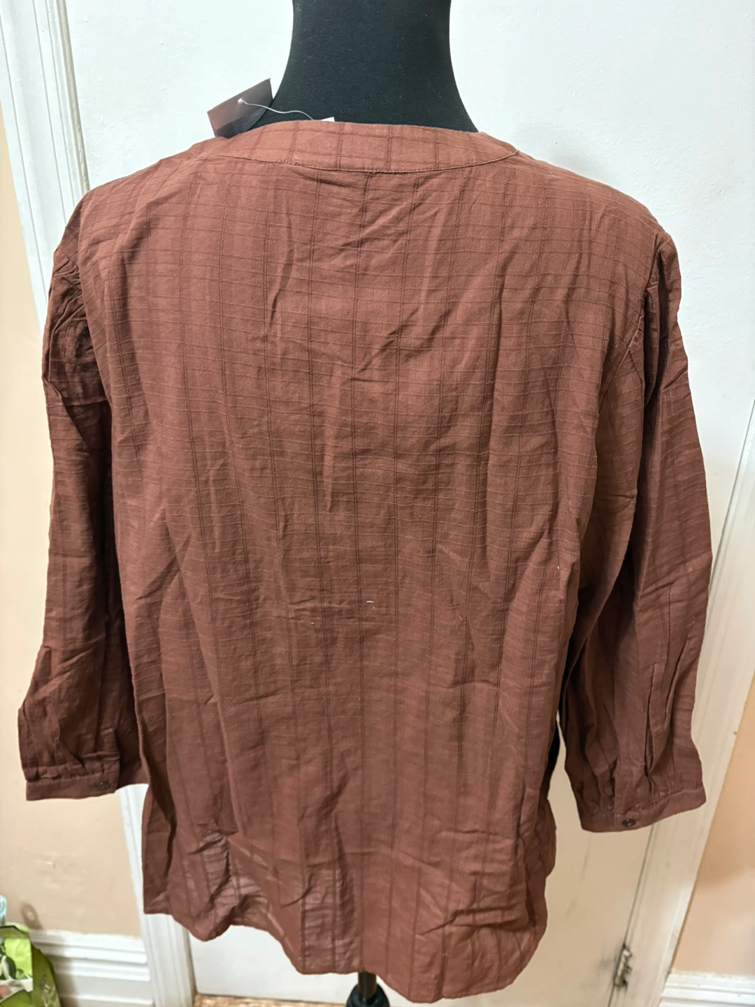 Brown Embroidered Button-Up Tunic Shirt - photo 5