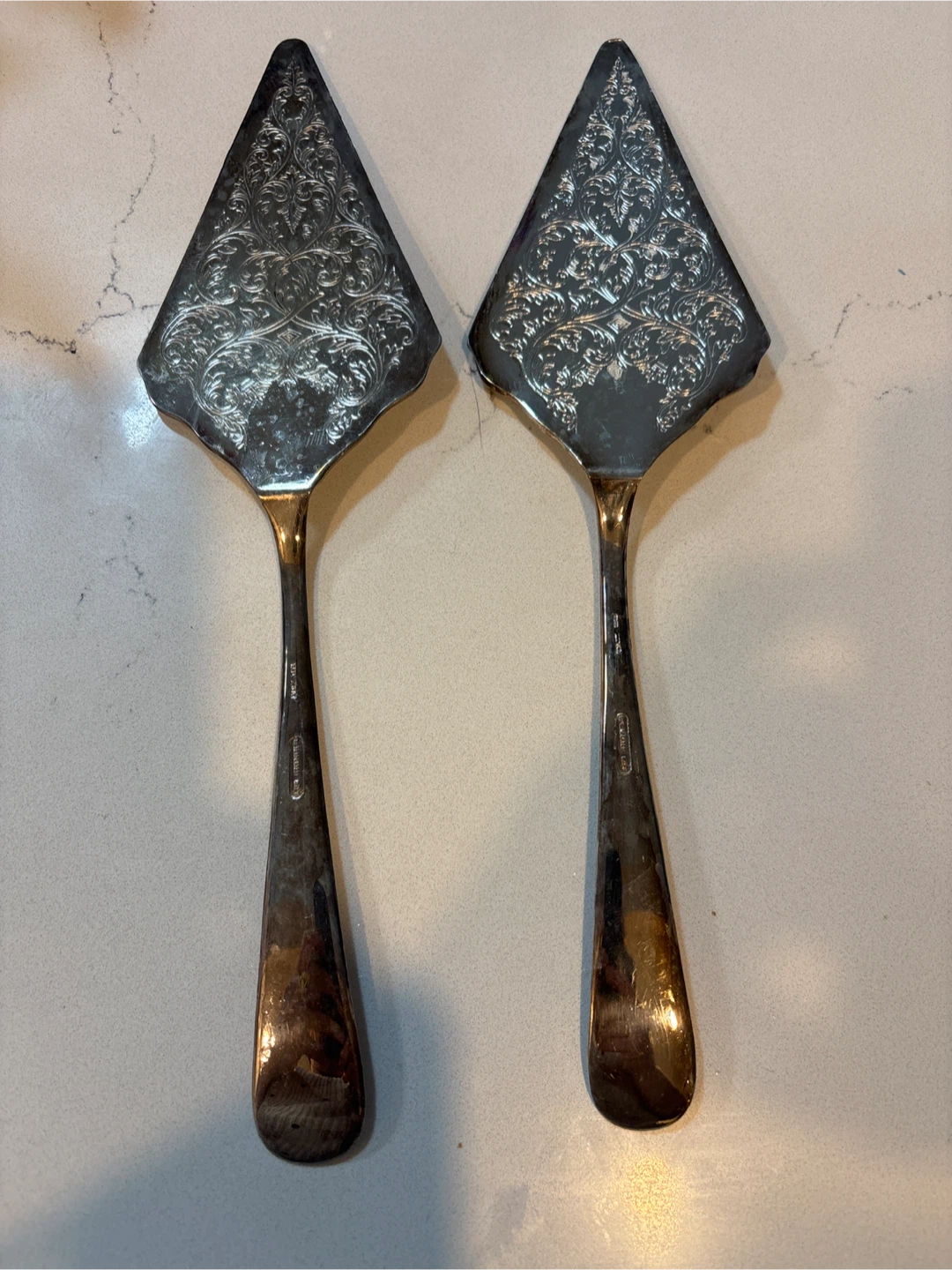 Silver-Plated Cake Server Set with Ornate Design - photo 4