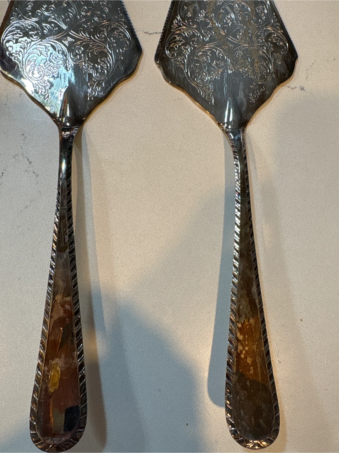 Silver-Plated Cake Server Set with Ornate Design - photo 3