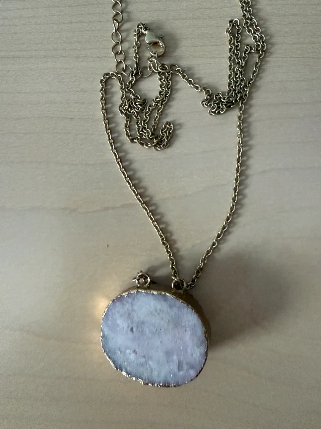 Druzy Pendant Necklace with Gold-Tone Chain - photo 3