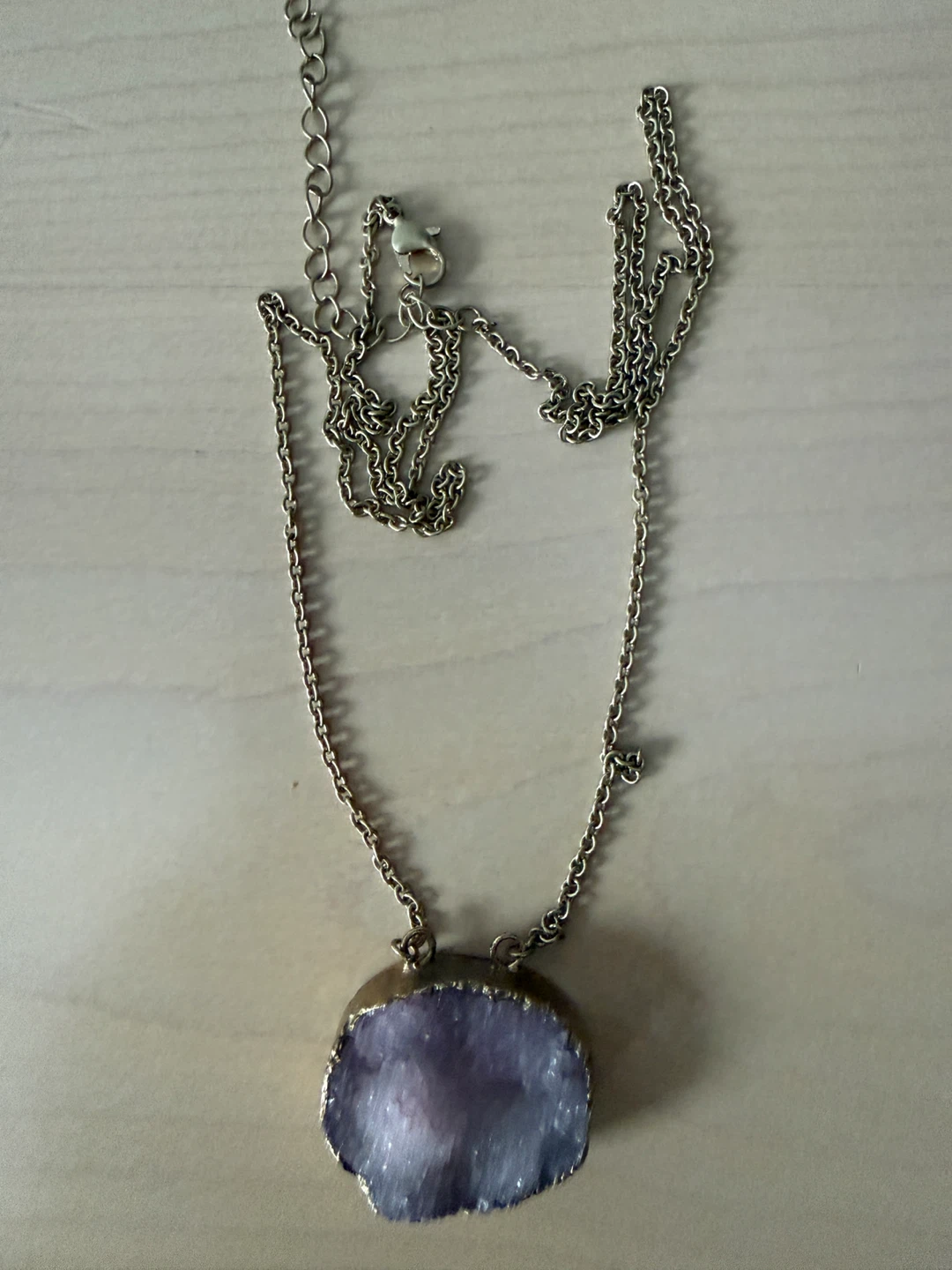 Druzy Pendant Necklace with Gold-Tone Chain - photo 2
