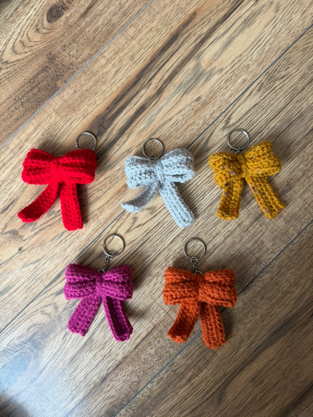 Crocheted Bow Keychains - hand made