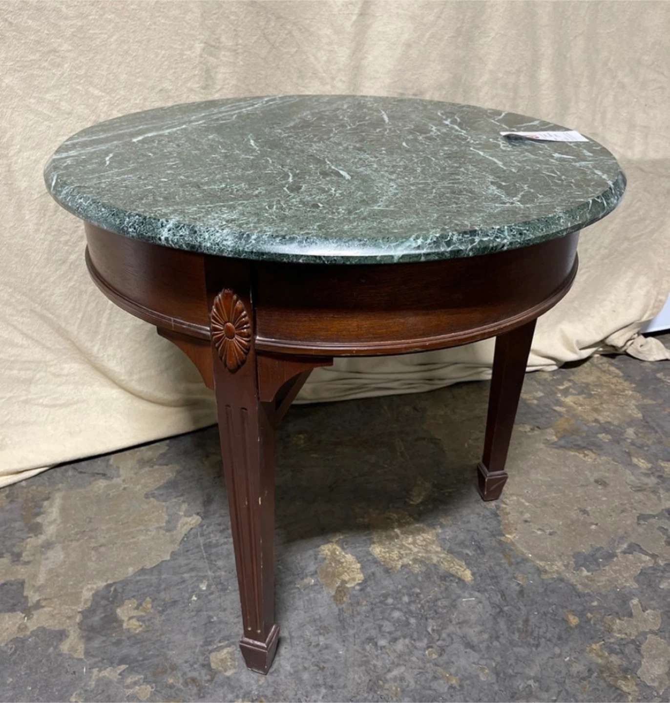 Solid Marble and Hardwood Table