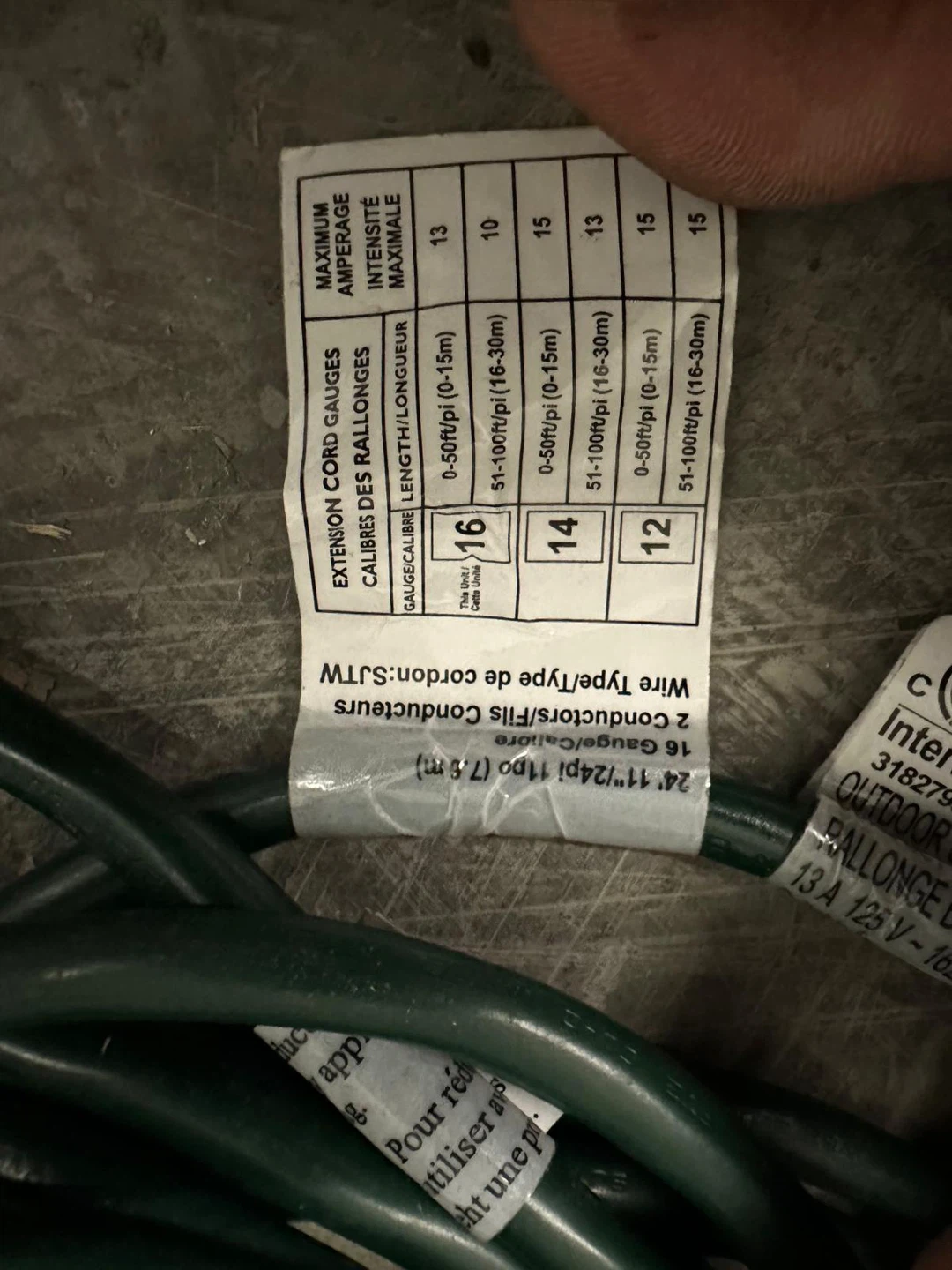 Green Extension Cord - 25 ft