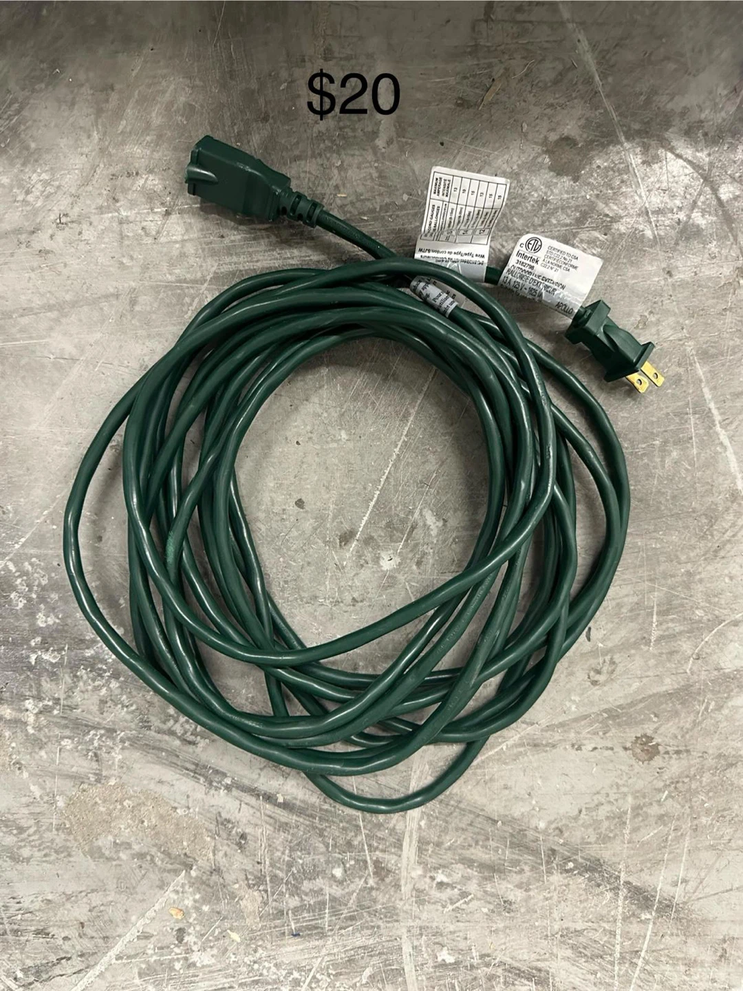 Green Extension Cord - 25 ft - photo 2