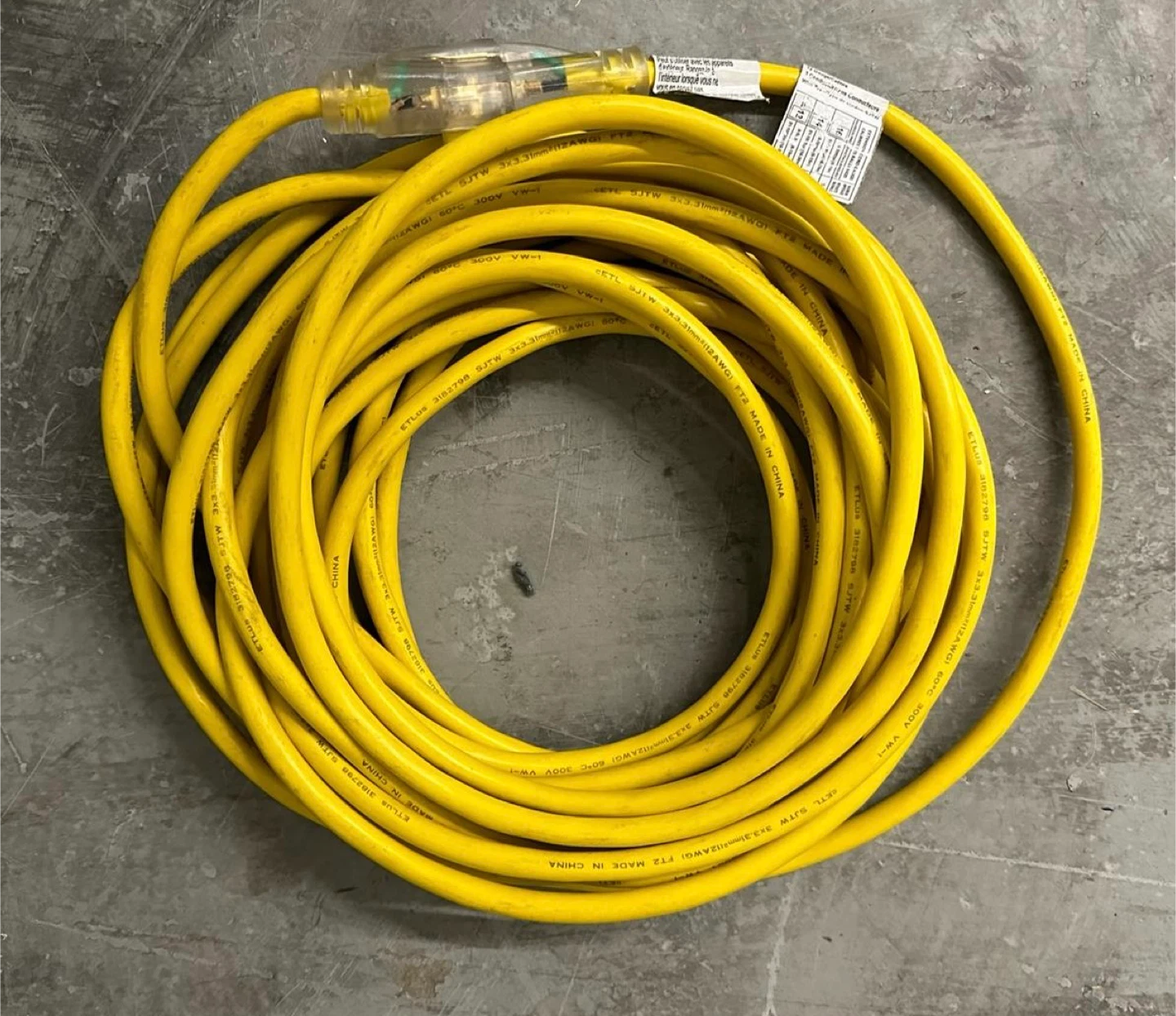 Yellow 50ft 12 Gauge Extension Cord - photo 2