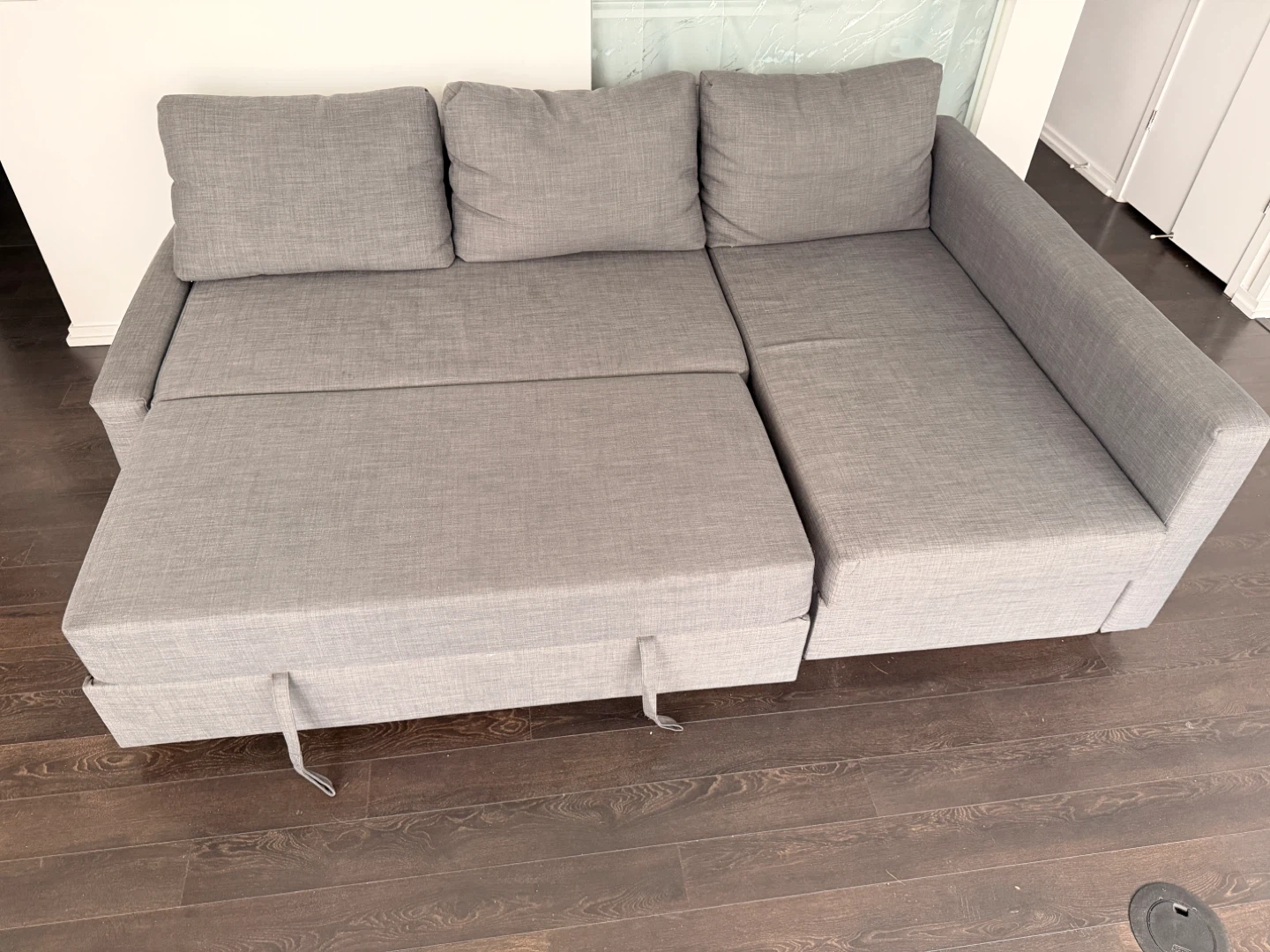 Grey Sectional Sofa-bed with Storage - photo 2