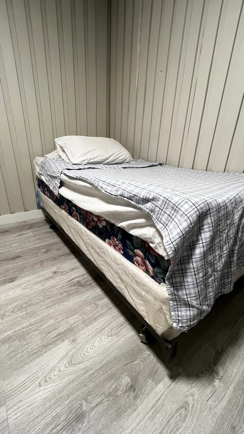 Twin Bed Frame with Mattress and Bedding - photo 4