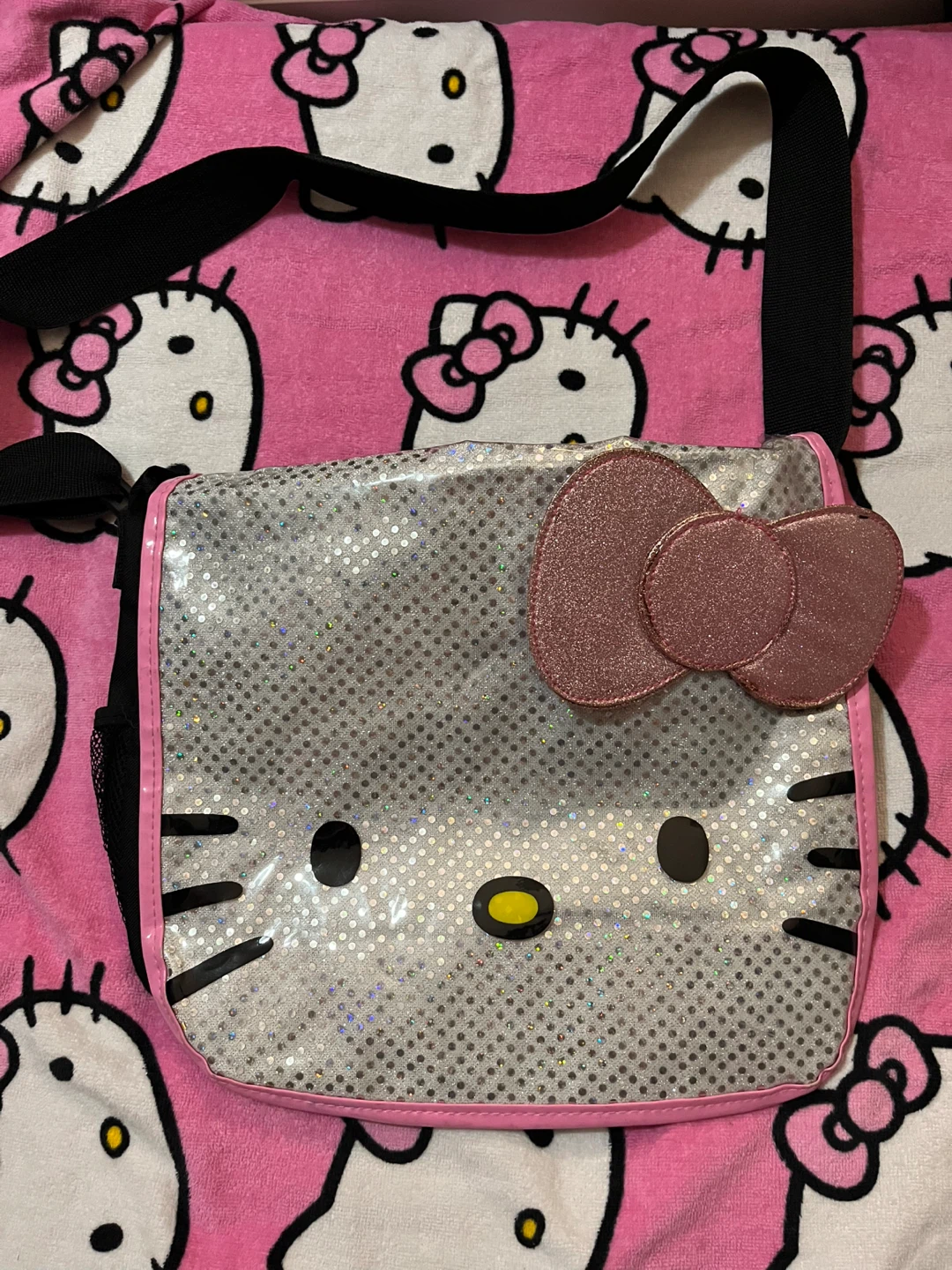 Hello Kitty Messenger Bag with Sequin Face