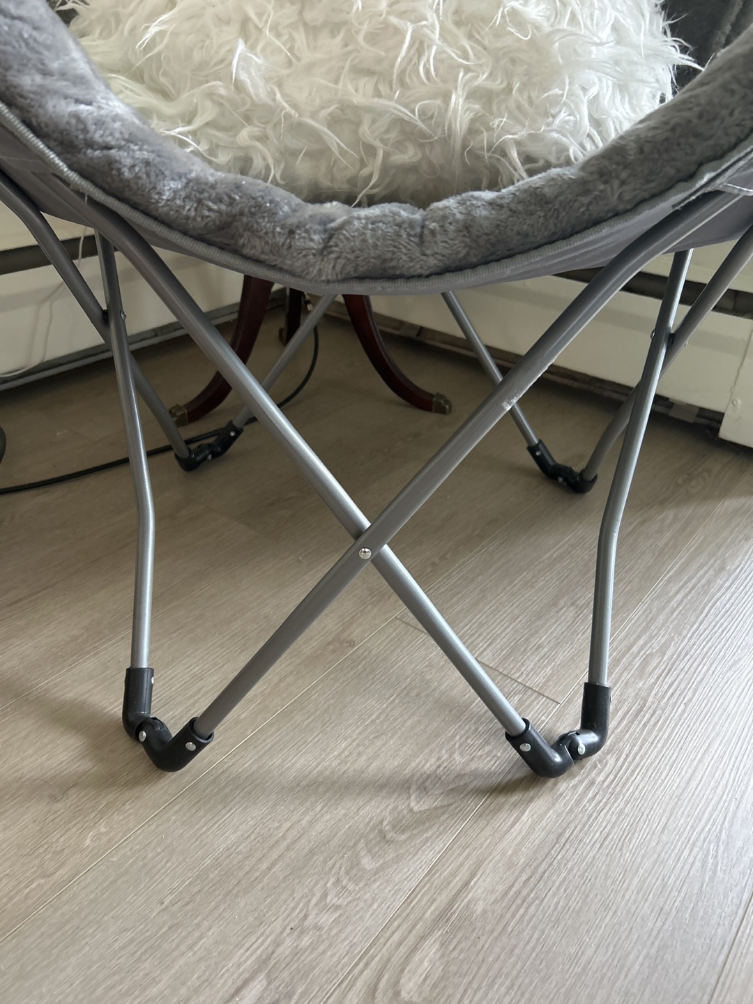 Grey Plush foldable Butterfly Chair - photo 4