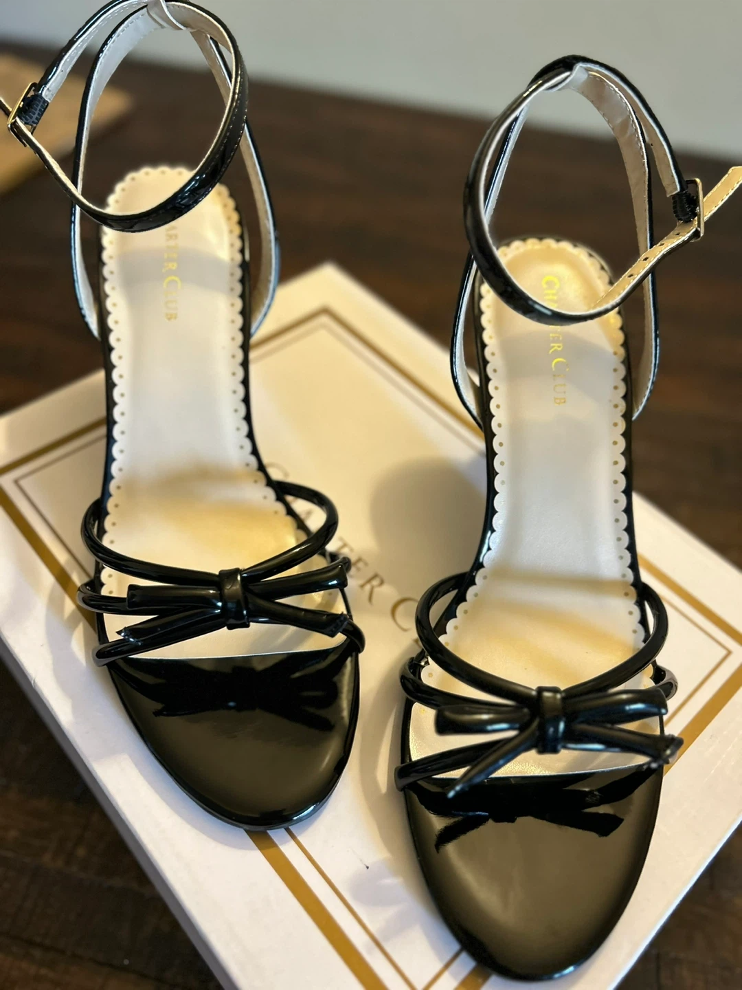 Charter Club Black Patent Bow Heels Size 8M - photo 2