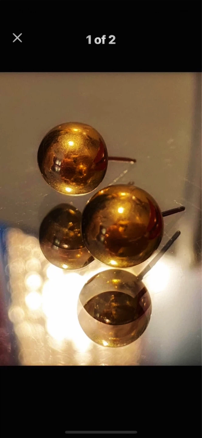 ✨Estate  Large 14k Gold Ball Stud Earrings