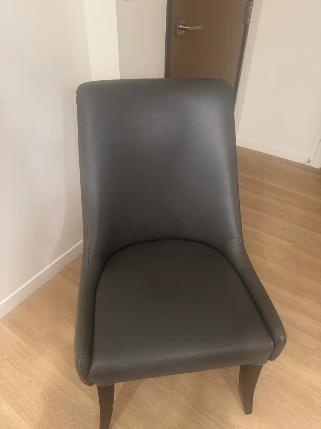 Dark Grey Faux Leather Dining Chair - photo 3
