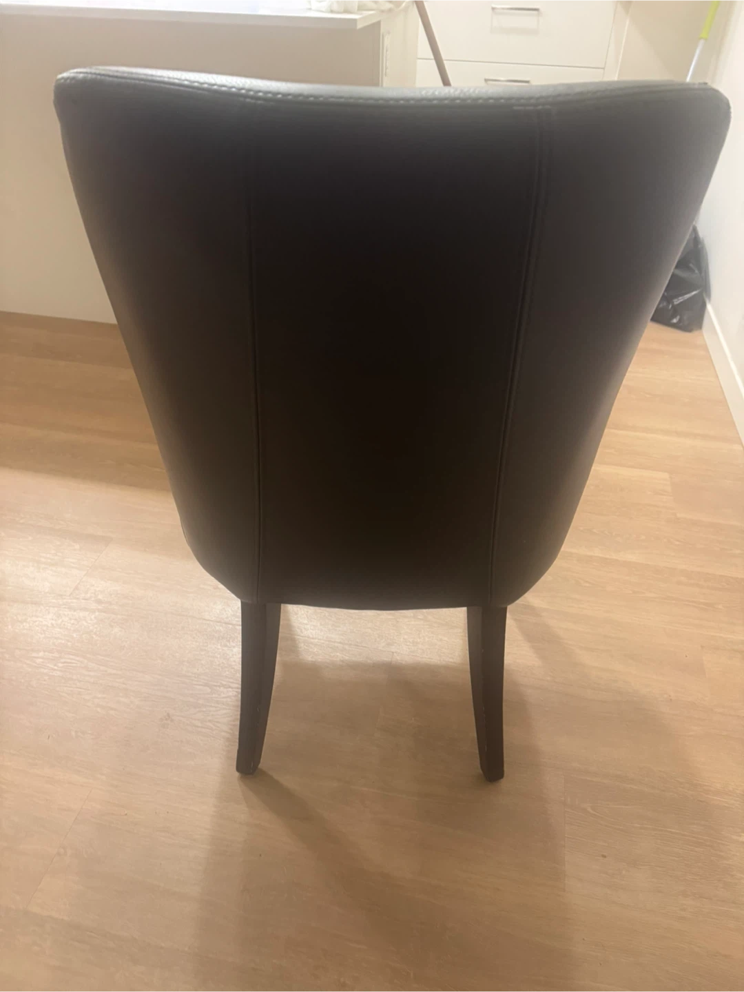Dark Grey Faux Leather Dining Chair - photo 2