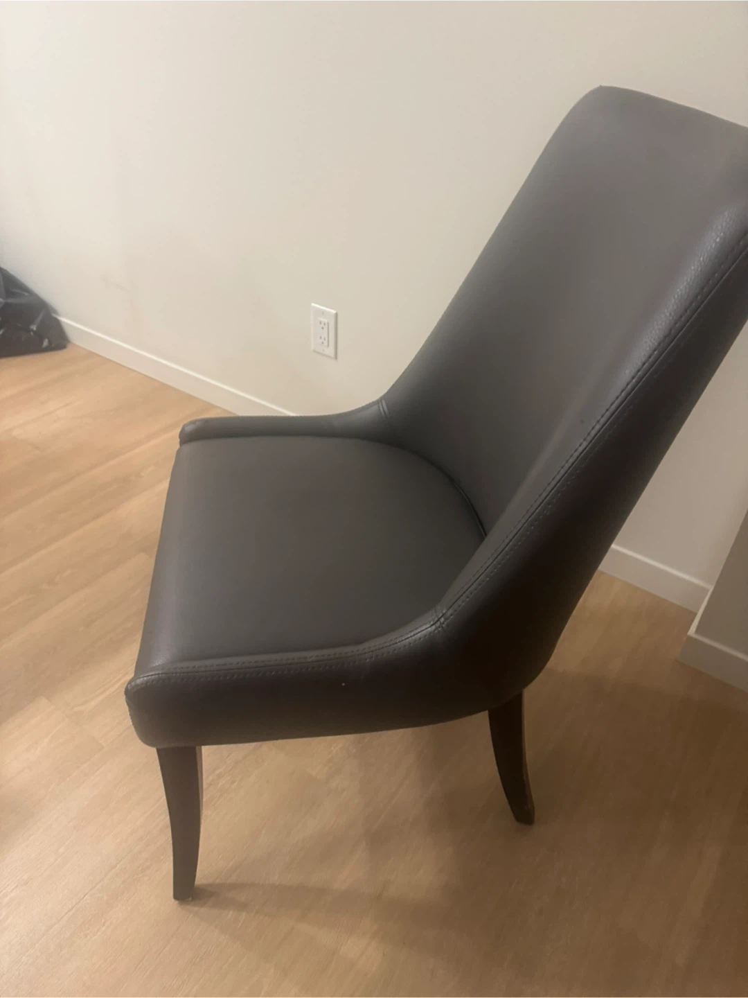 Dark Grey Faux Leather Dining Chair