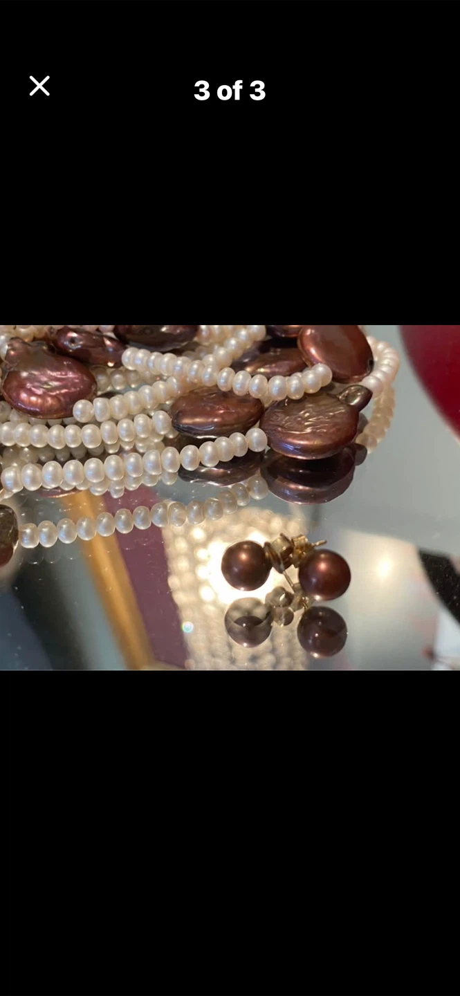 🤎Estate 4-Foot Pearl Necklace and Earrings Set - photo 3