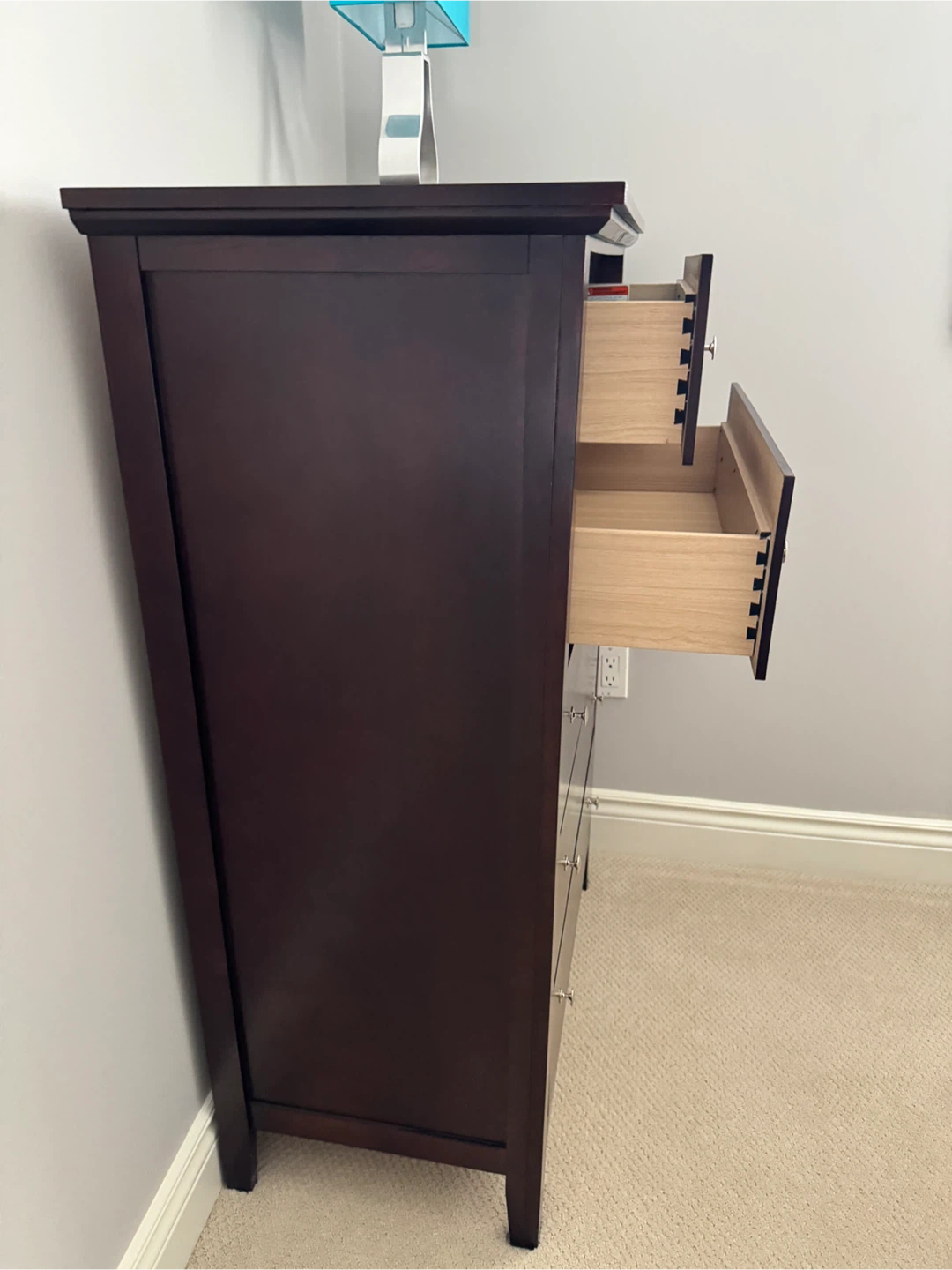 Dark Brown 5-Drawer Tall Dresser - photo 3