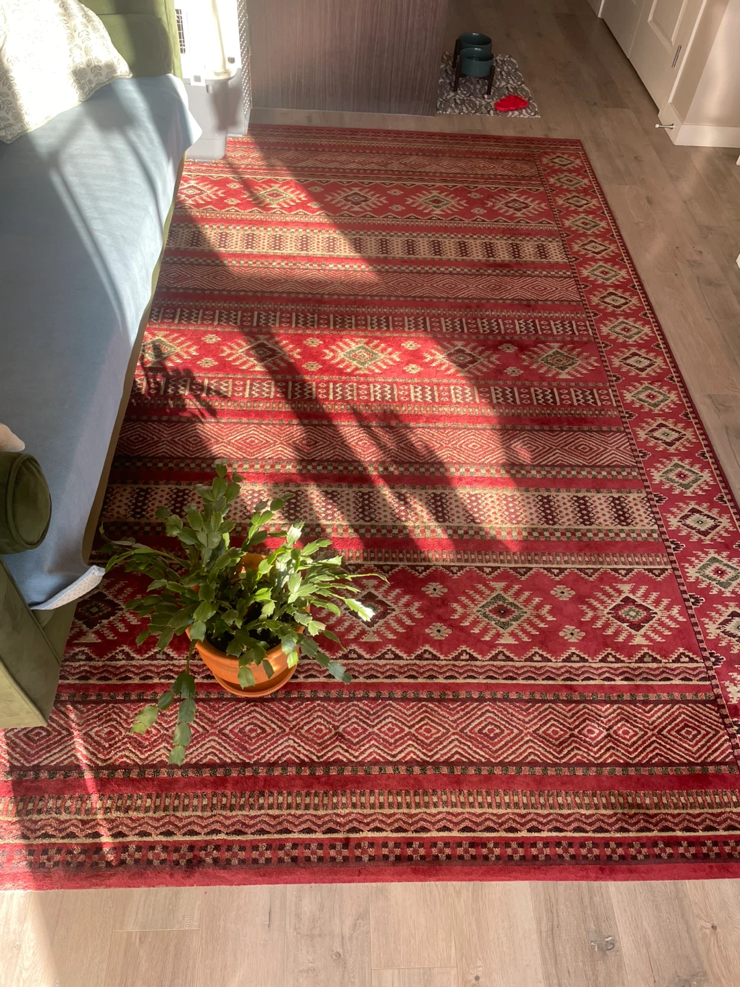 Red Viscose Area Rug