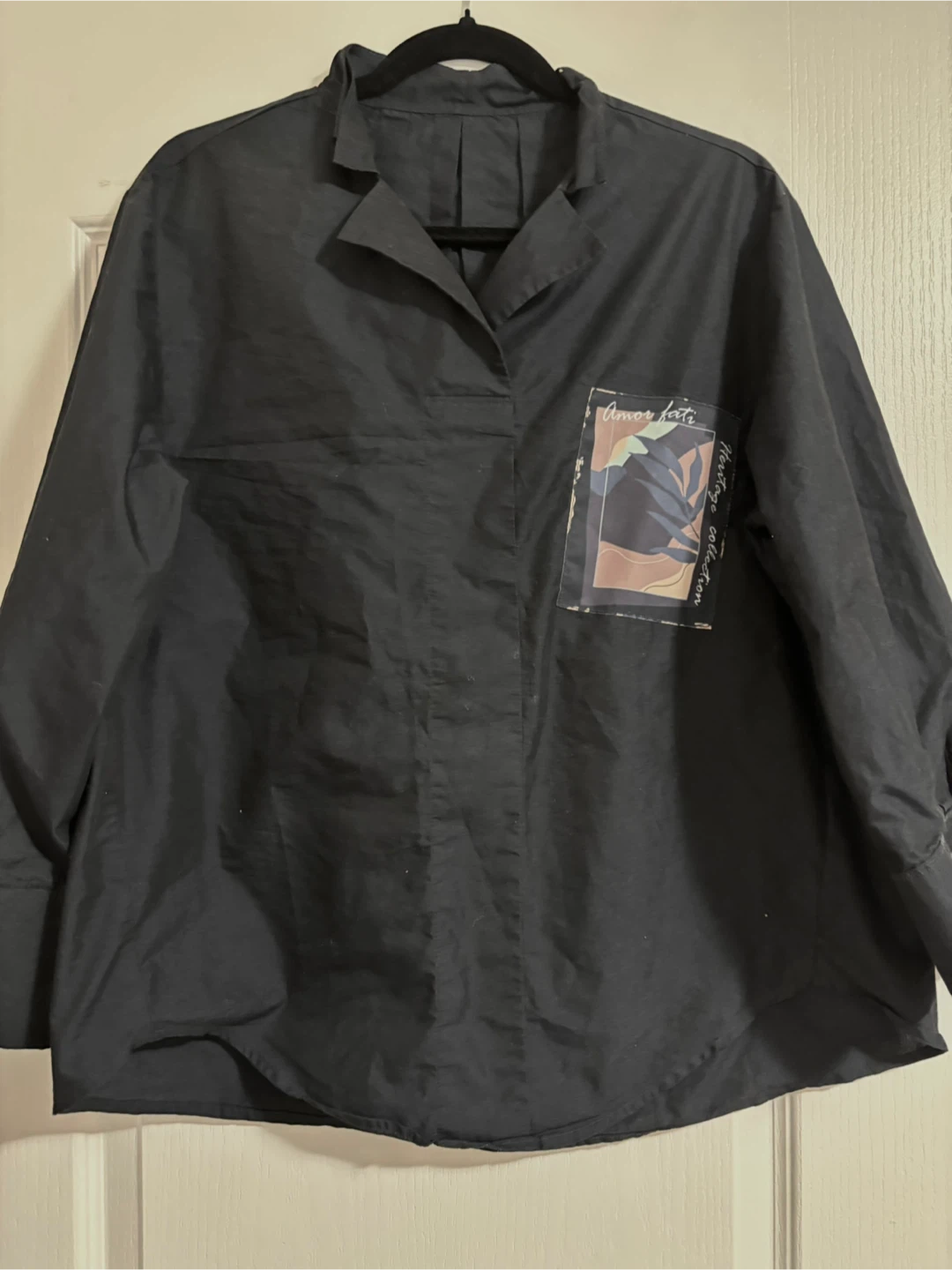 Anne Klein Button-Up Shirt with Graphic Pocket