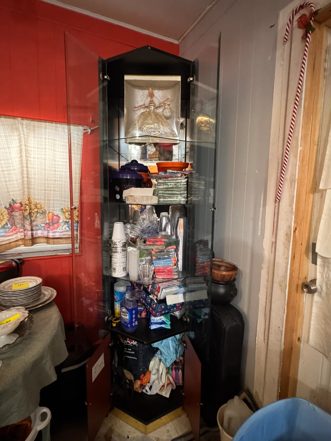 Valentines Sale! Corner Display Cabinet with Glass Shelves - photo 2