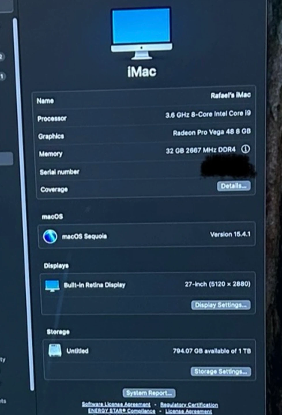 Apple iMac 27-inch 3.6 GHz Intel Core i9 - photo 3