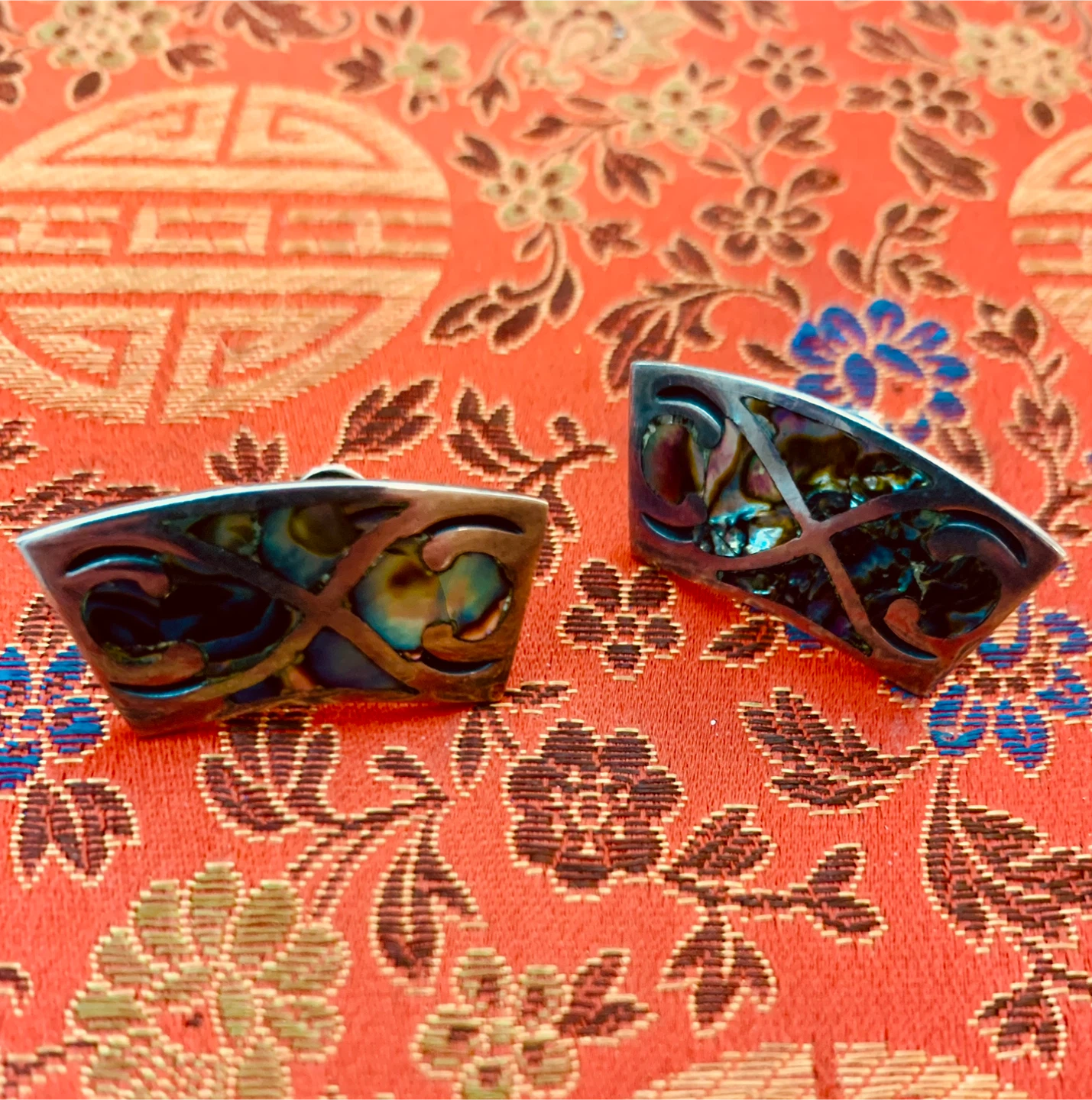 Abalone Shell Vintage Sterling Silver Earrings - photo 2