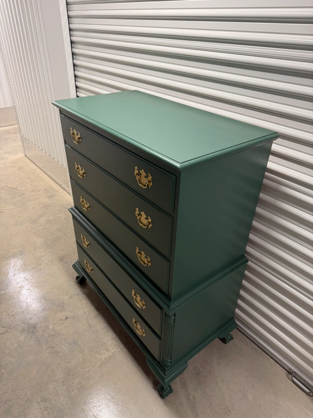 🚨Free Delivery NJ/NY Green Solid Wood Dresser - 5 Drawers - photo 3
