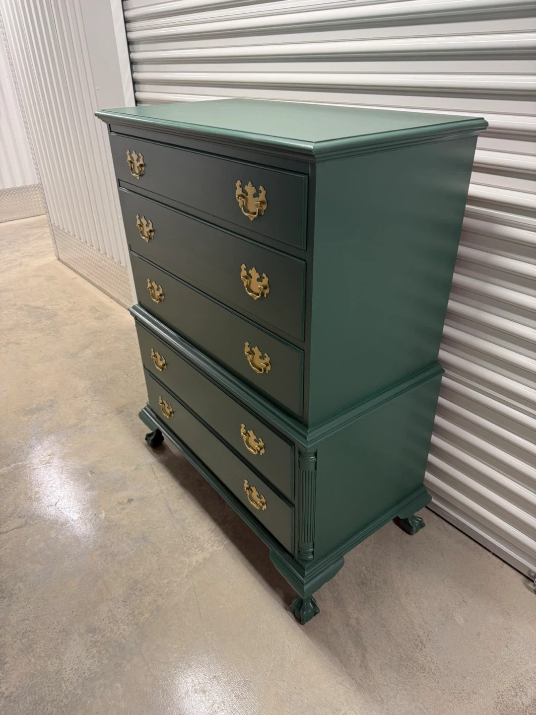 🚨Free Delivery NJ/NY Green Solid Wood Dresser - 5 Drawers - photo 5