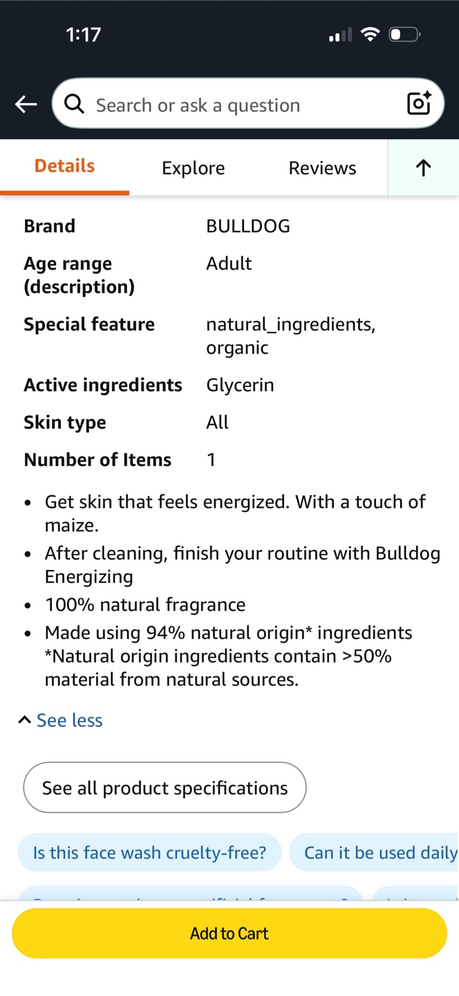Bulldog Face Wash 150 mL - photo 4