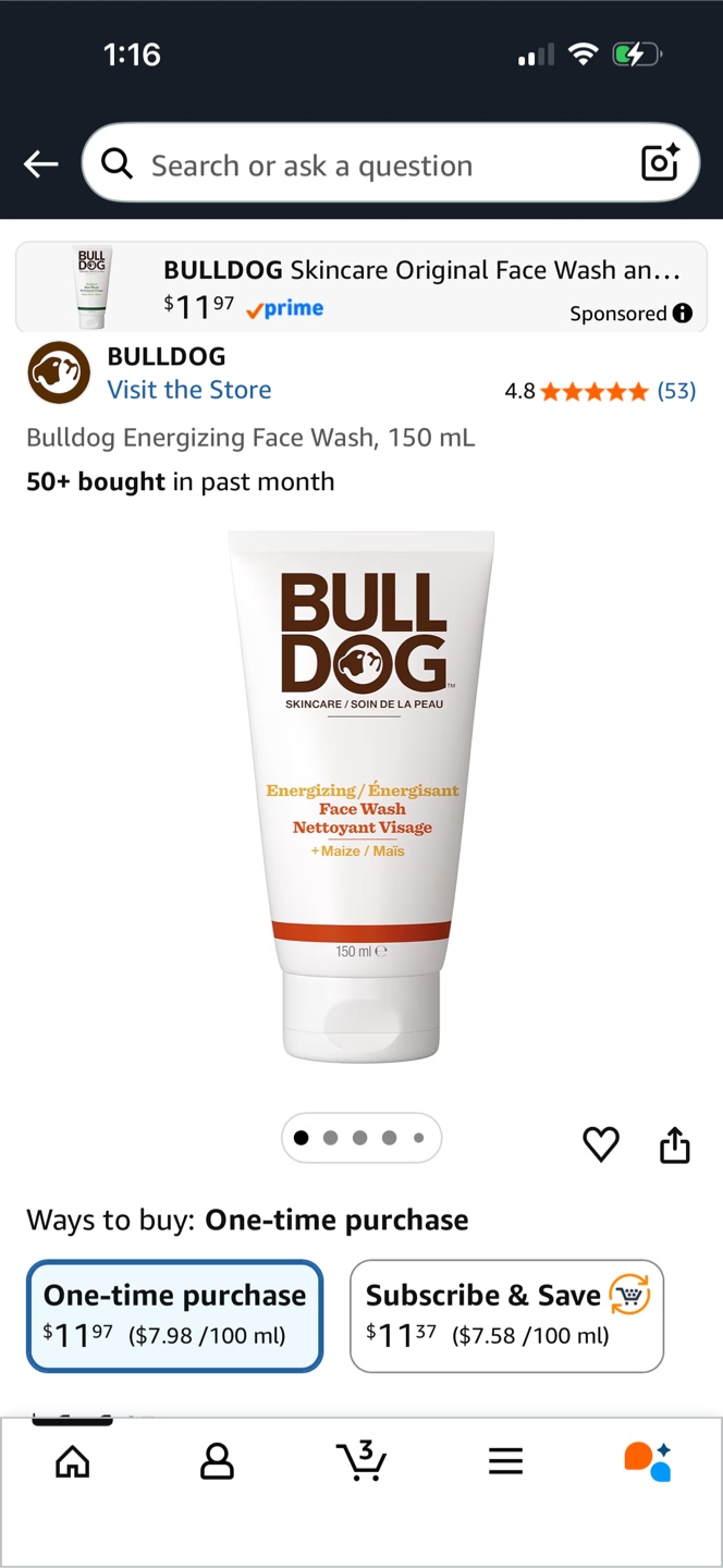 Bulldog Face Wash 150 mL - photo 2