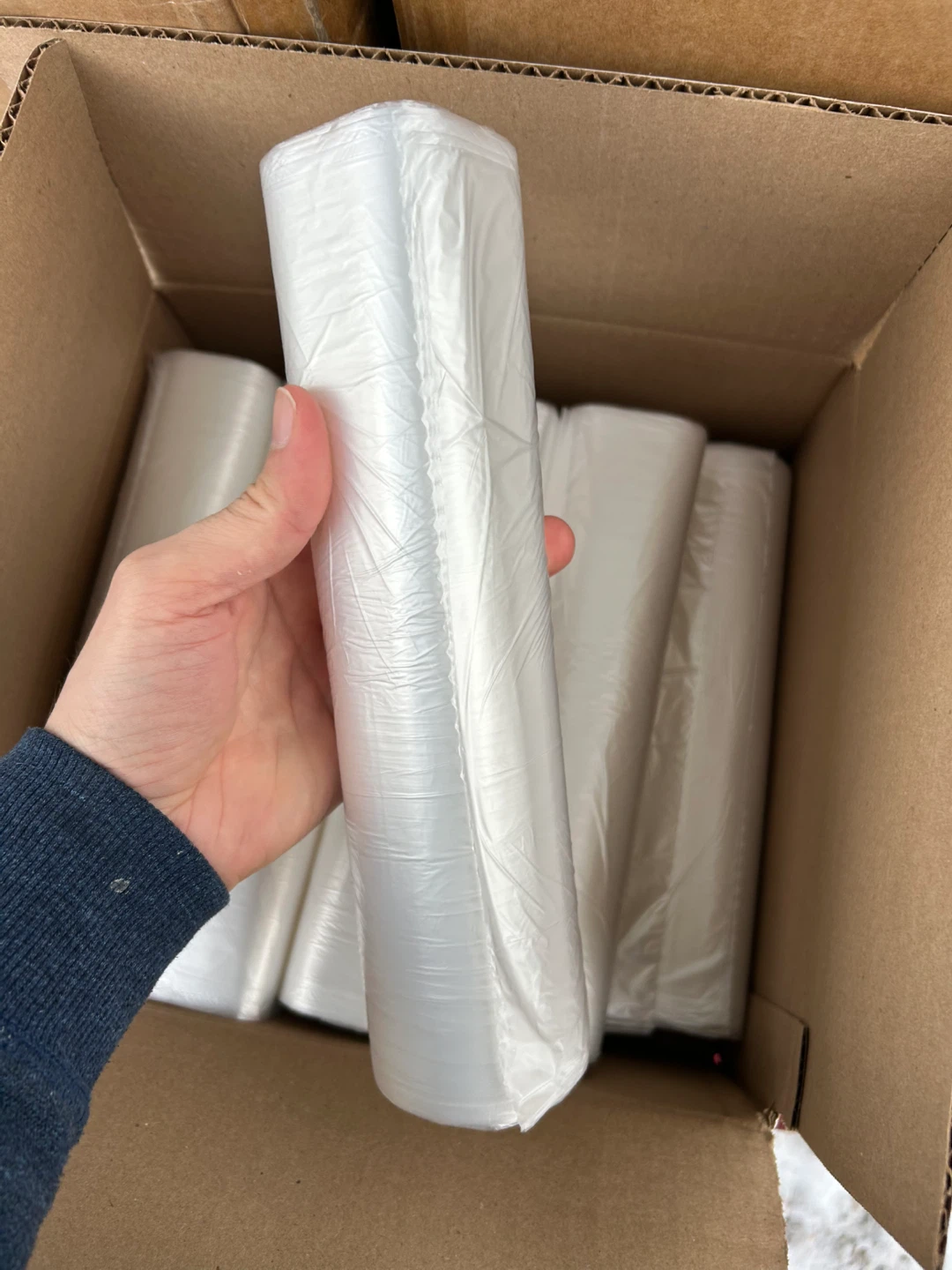 Box of Clear Plastic Bags