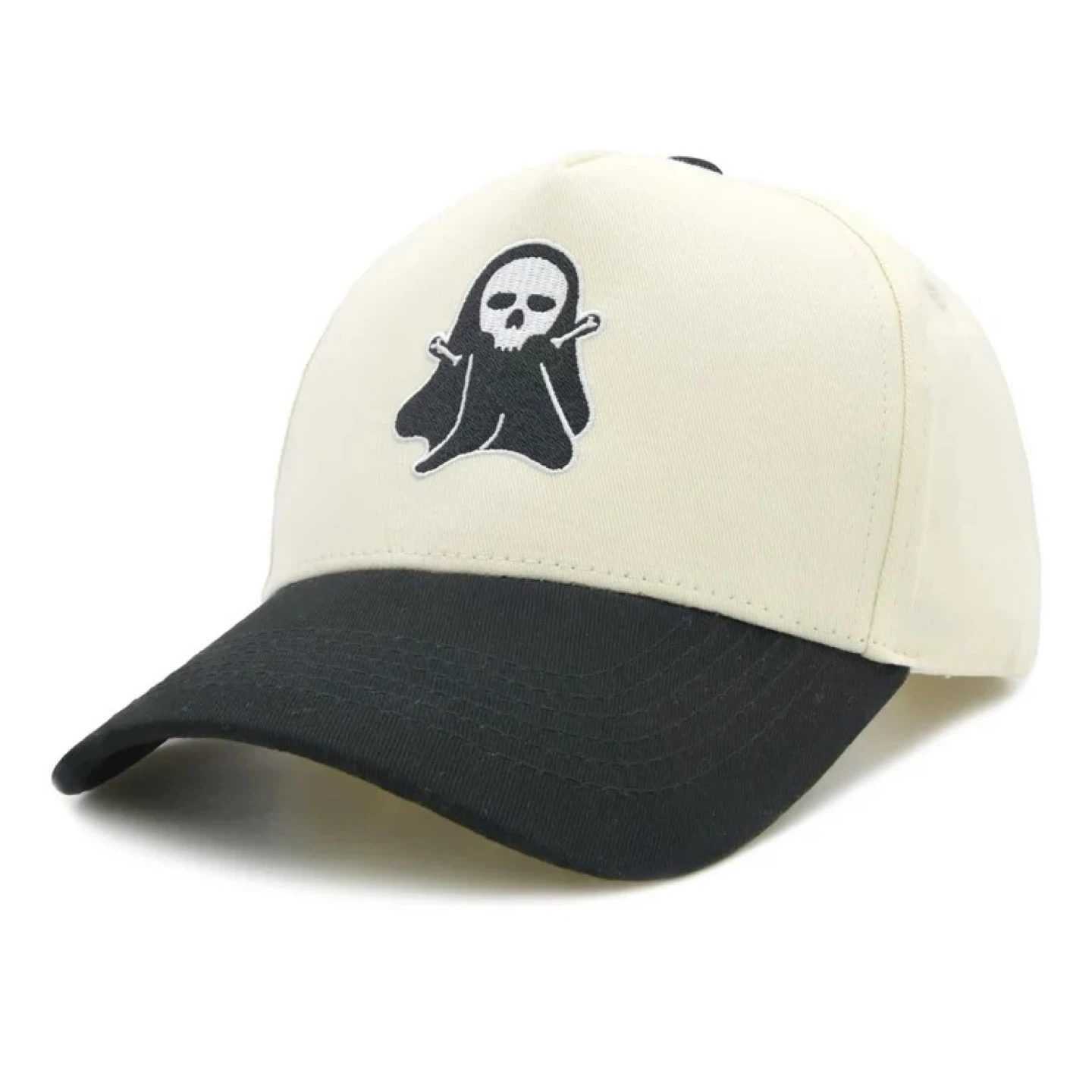 Cream and Black Embroidered Ghost Cap - photo 4