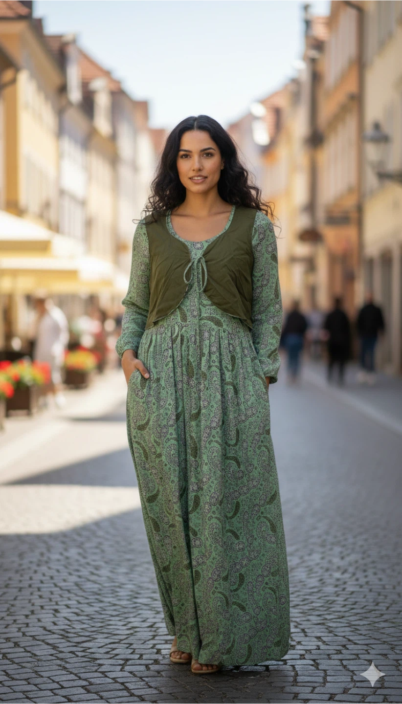 Green Paisley Maxi Dress