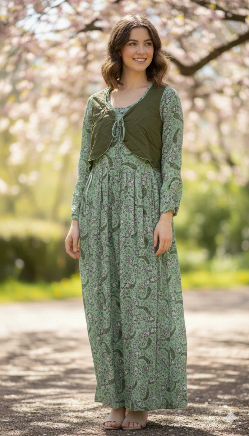 Green Paisley Maxi Dress - photo 2