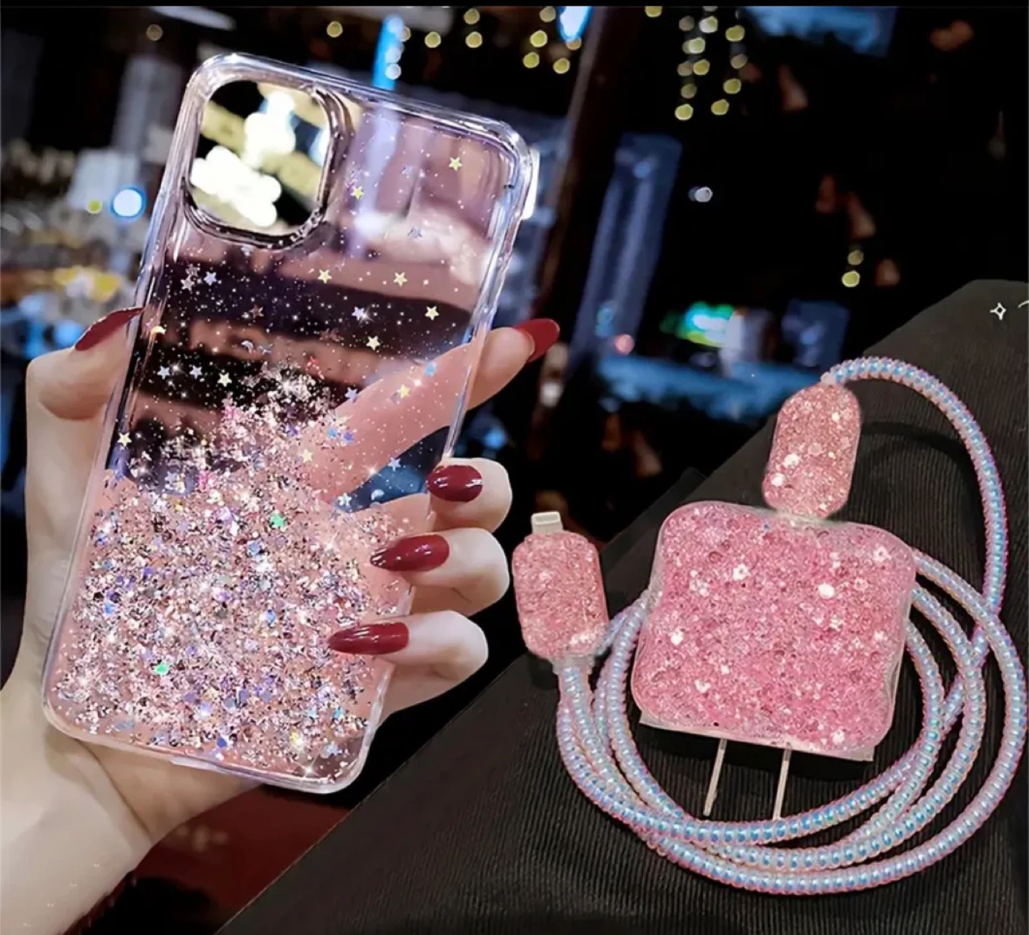 iPhone 16.Glitter Phone Case with Lanyard