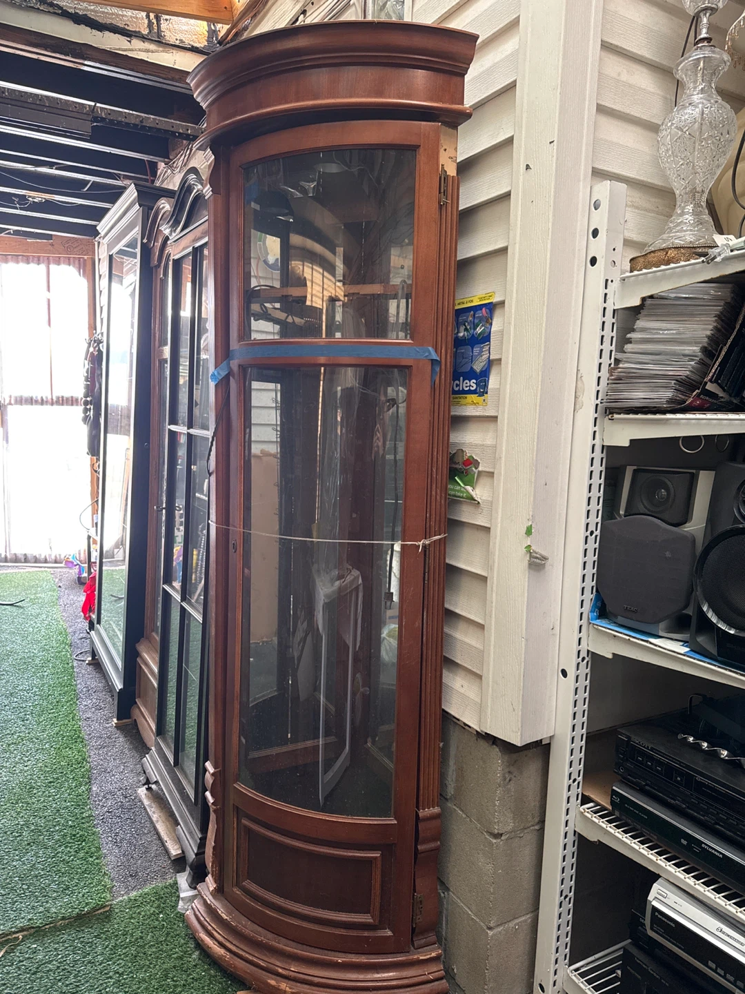 Wooden Display Cabinet with Glass Doors