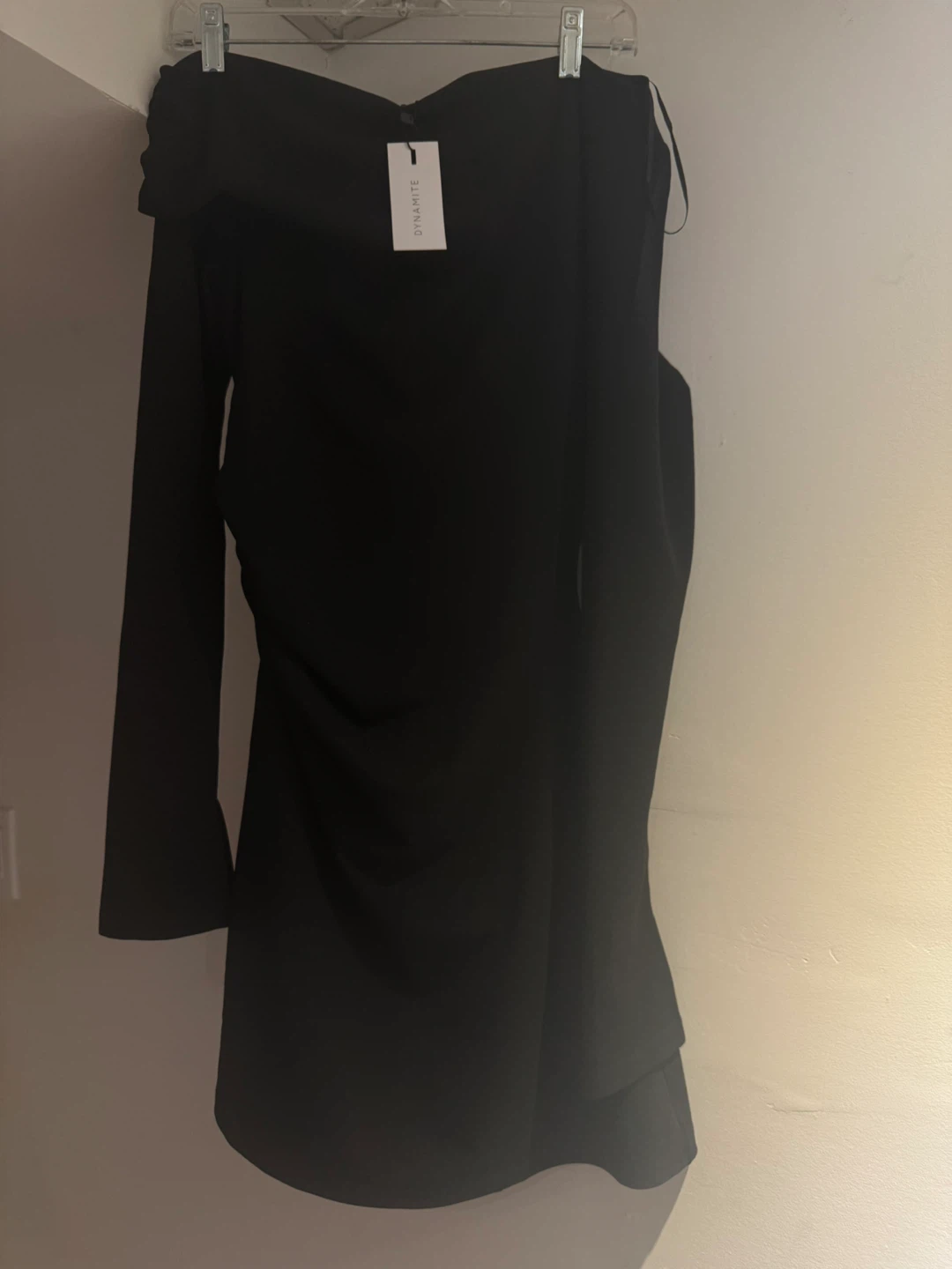 Black Off-the-Shoulder Mini Dress