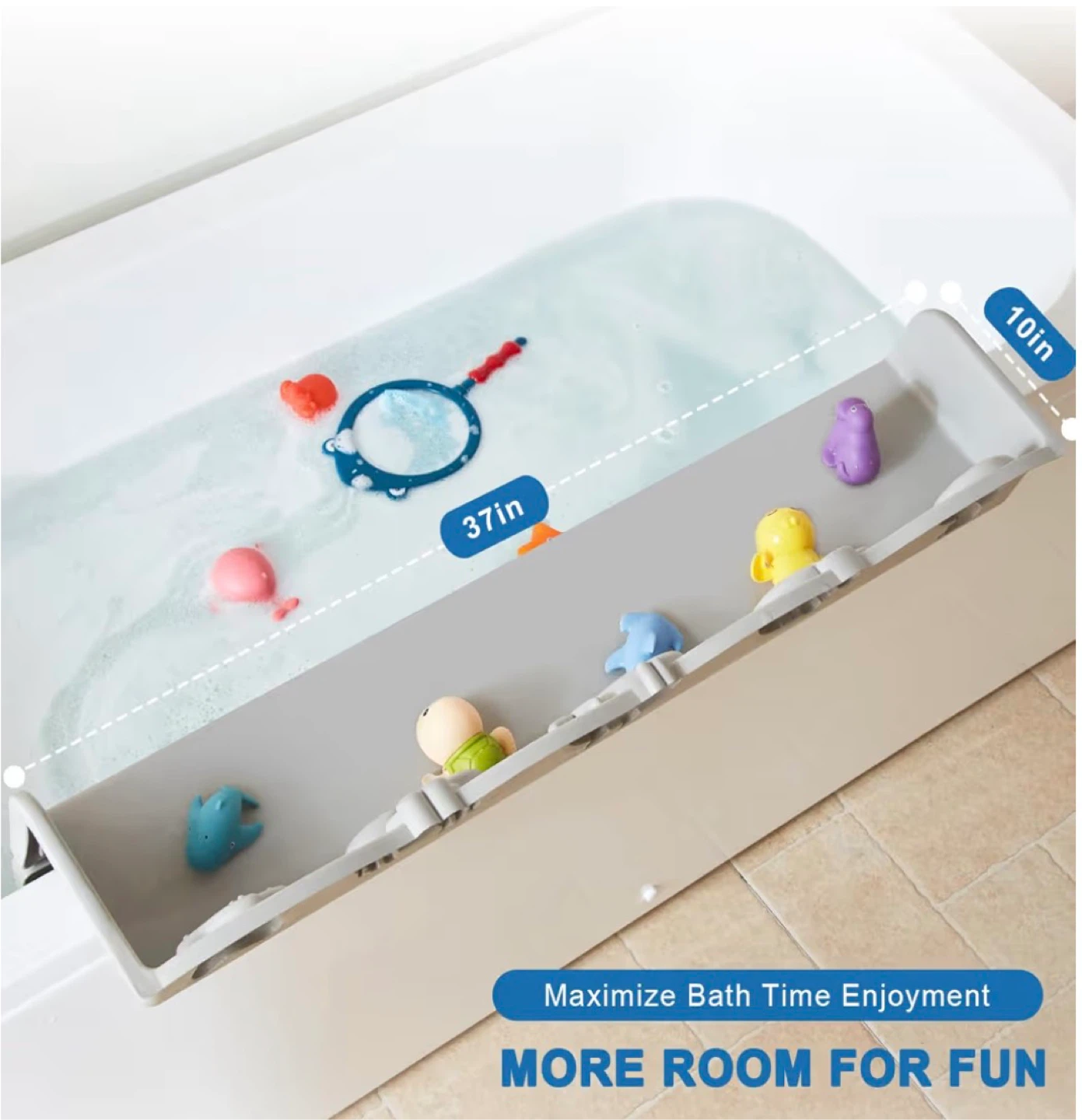 Ocean Animals Bathtub Splash Guard & Toy Tray - Brand New - photo 3