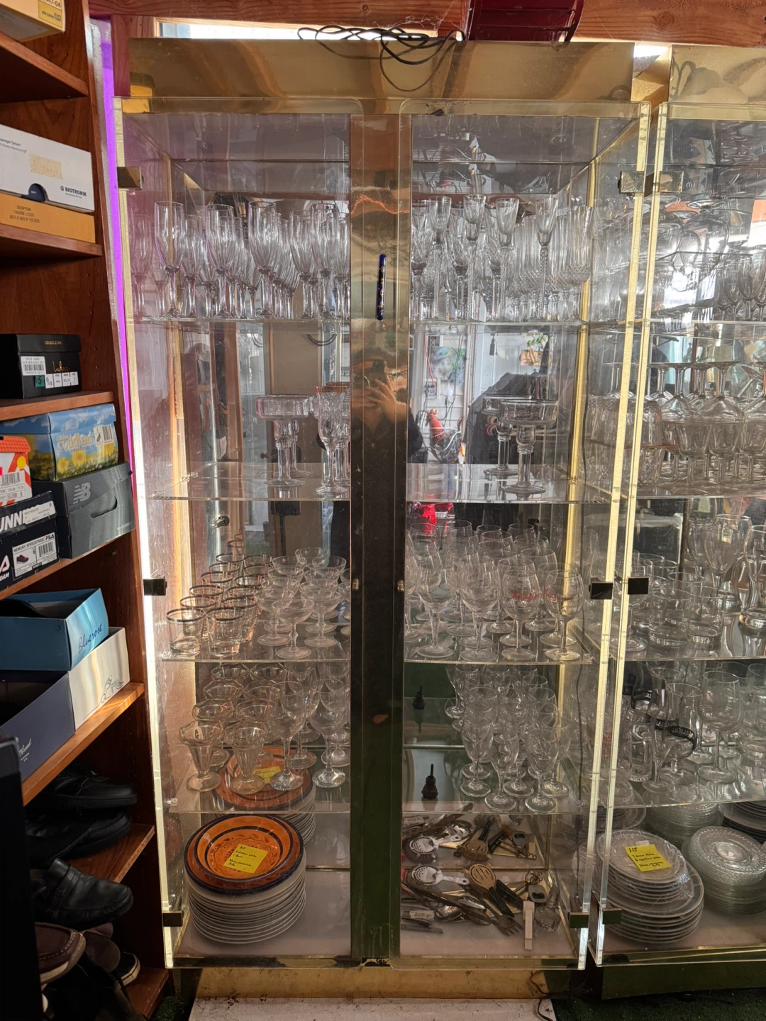 Vintage Glassware Display Cabinet Bar
