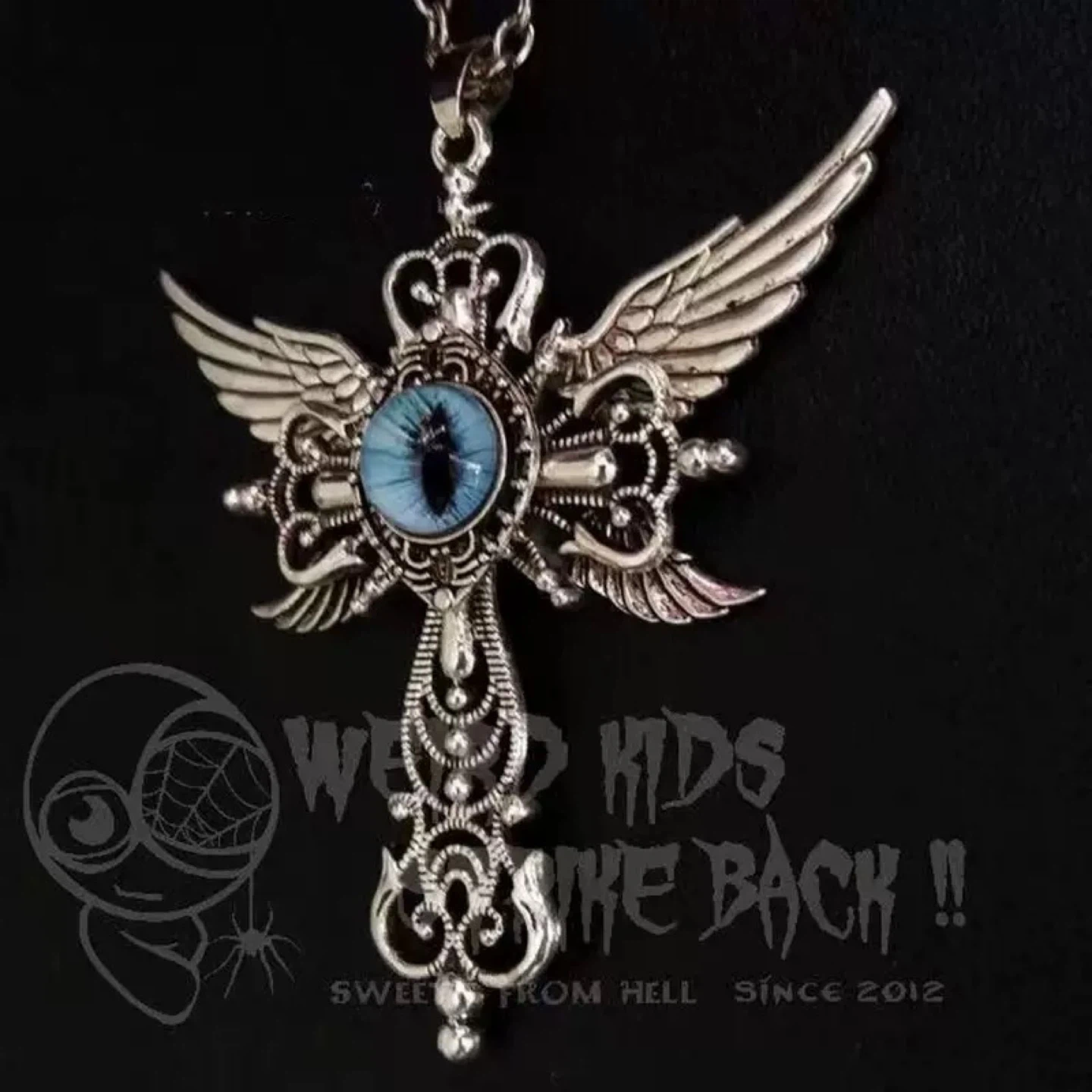 Winged Eye Cross Pendant Necklace evil eye - photo 3