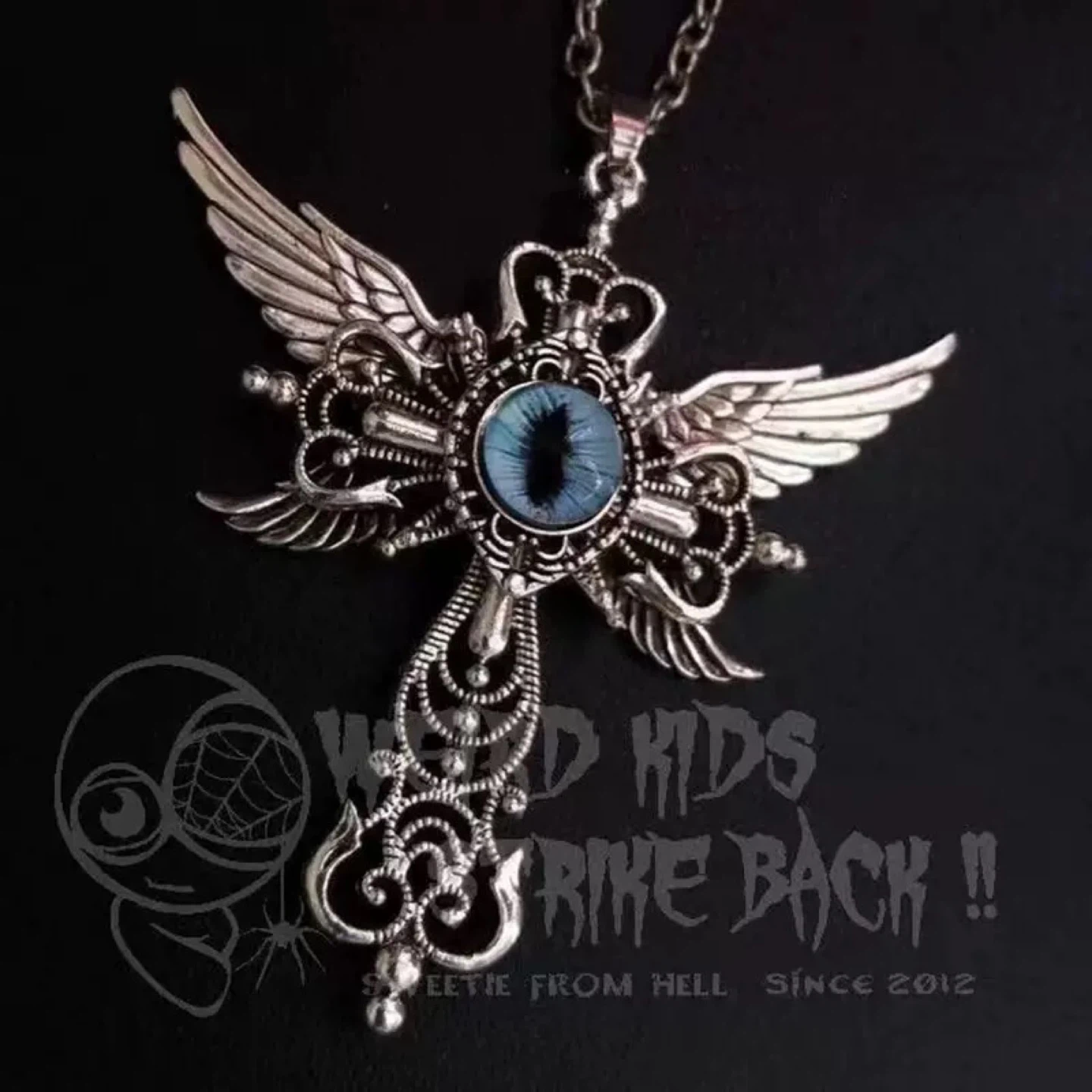 Winged Eye Cross Pendant Necklace evil eye - photo 4