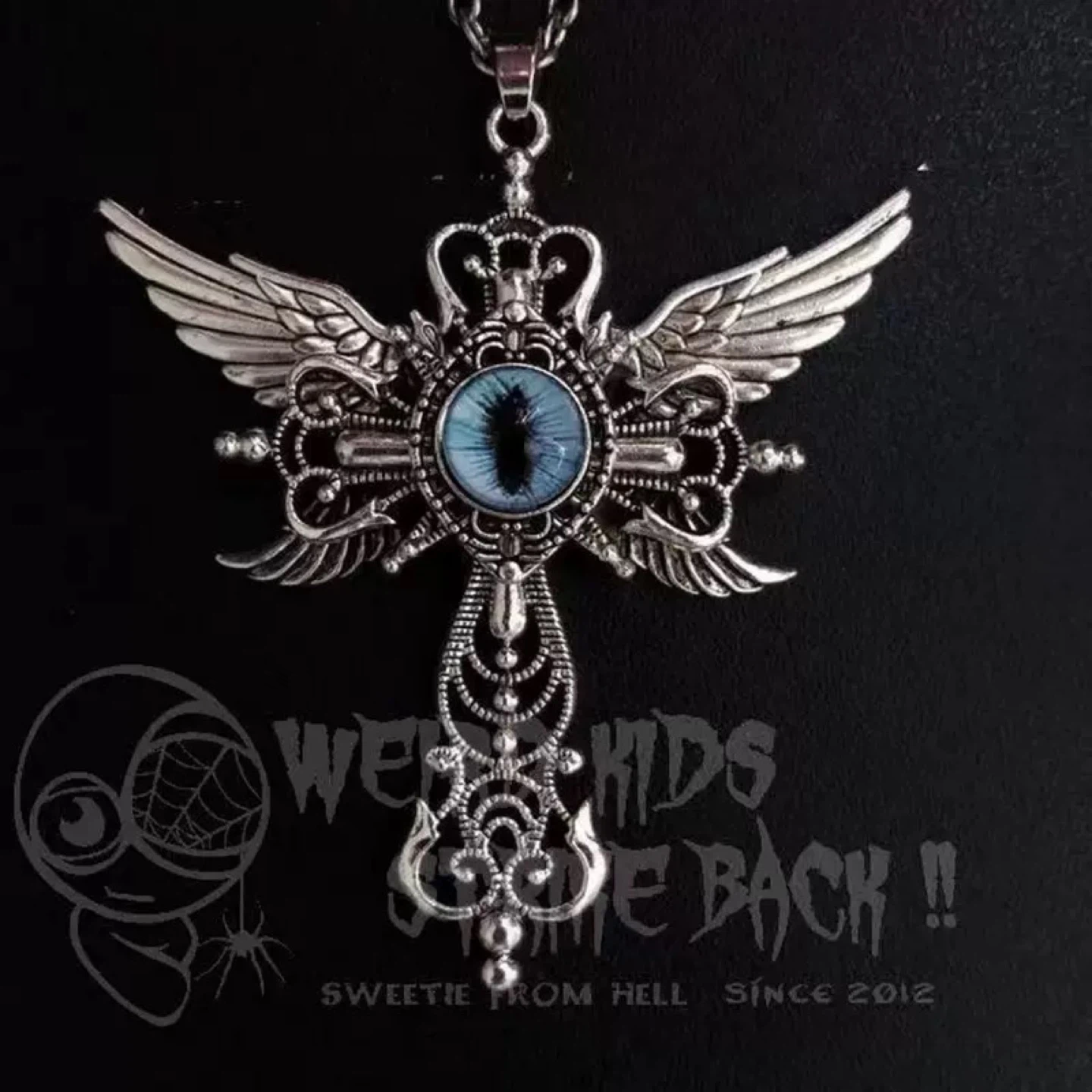 Winged Eye Cross Pendant Necklace evil eye - photo 2