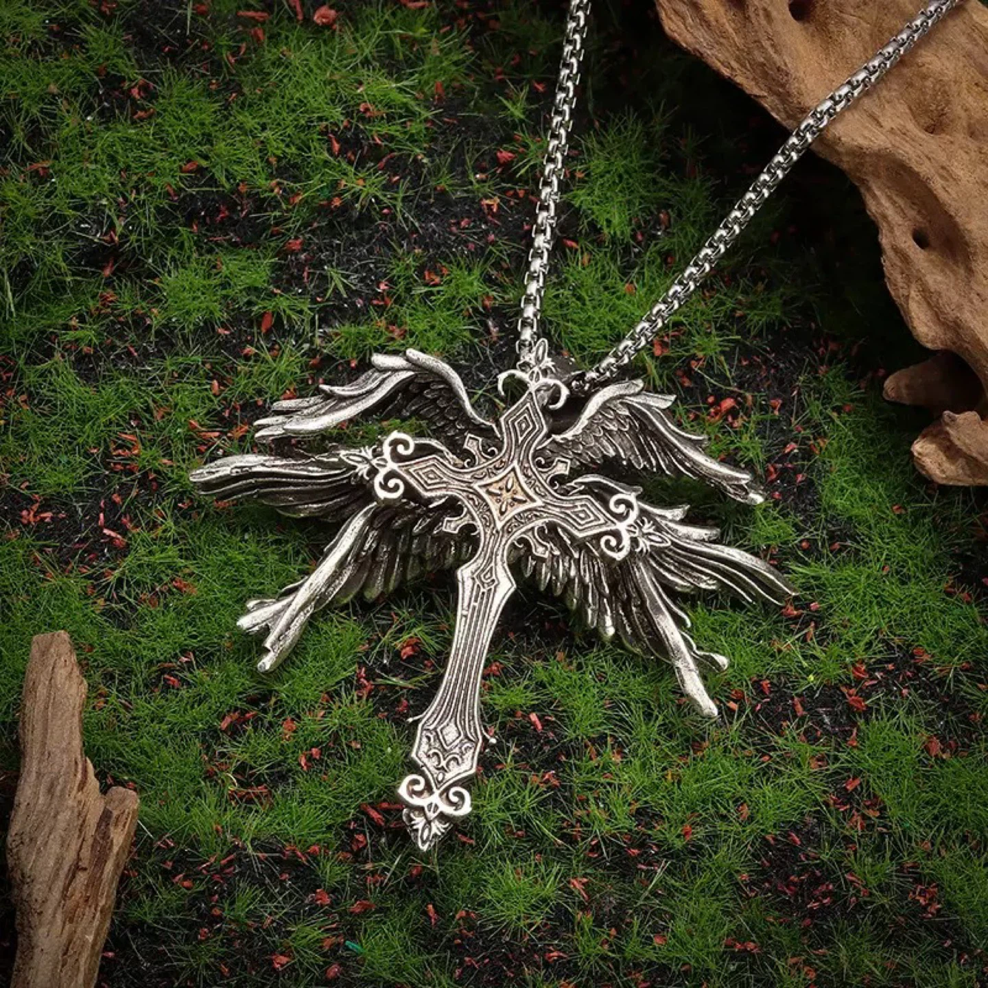 Winged Cross Pendant Necklace - photo 4